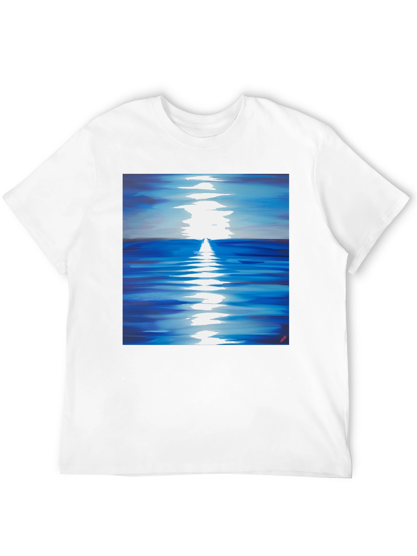 Black Ocean Reflection Graphic Tee - Black Unisex T-Shirt view 12