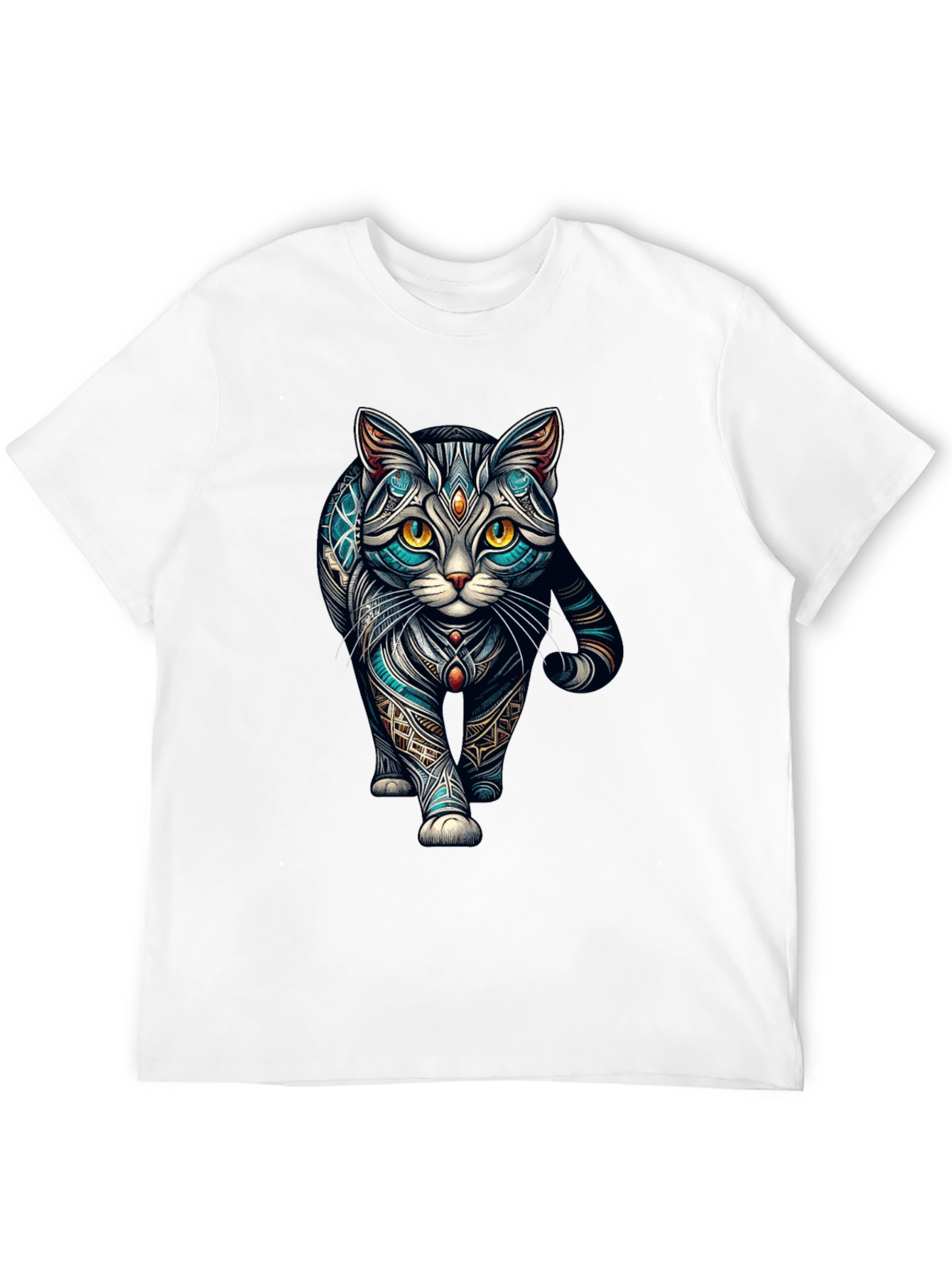 Black Mystic Cat T-Shirt - Unique Graphic Tee view 12