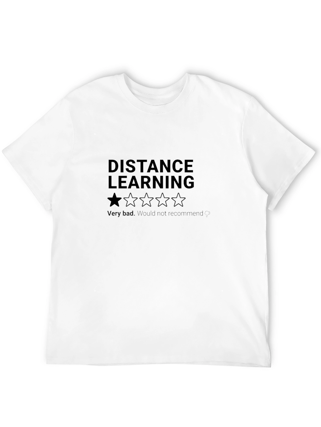 Black Distance Learning One-Star Review Graphic Tee view 12