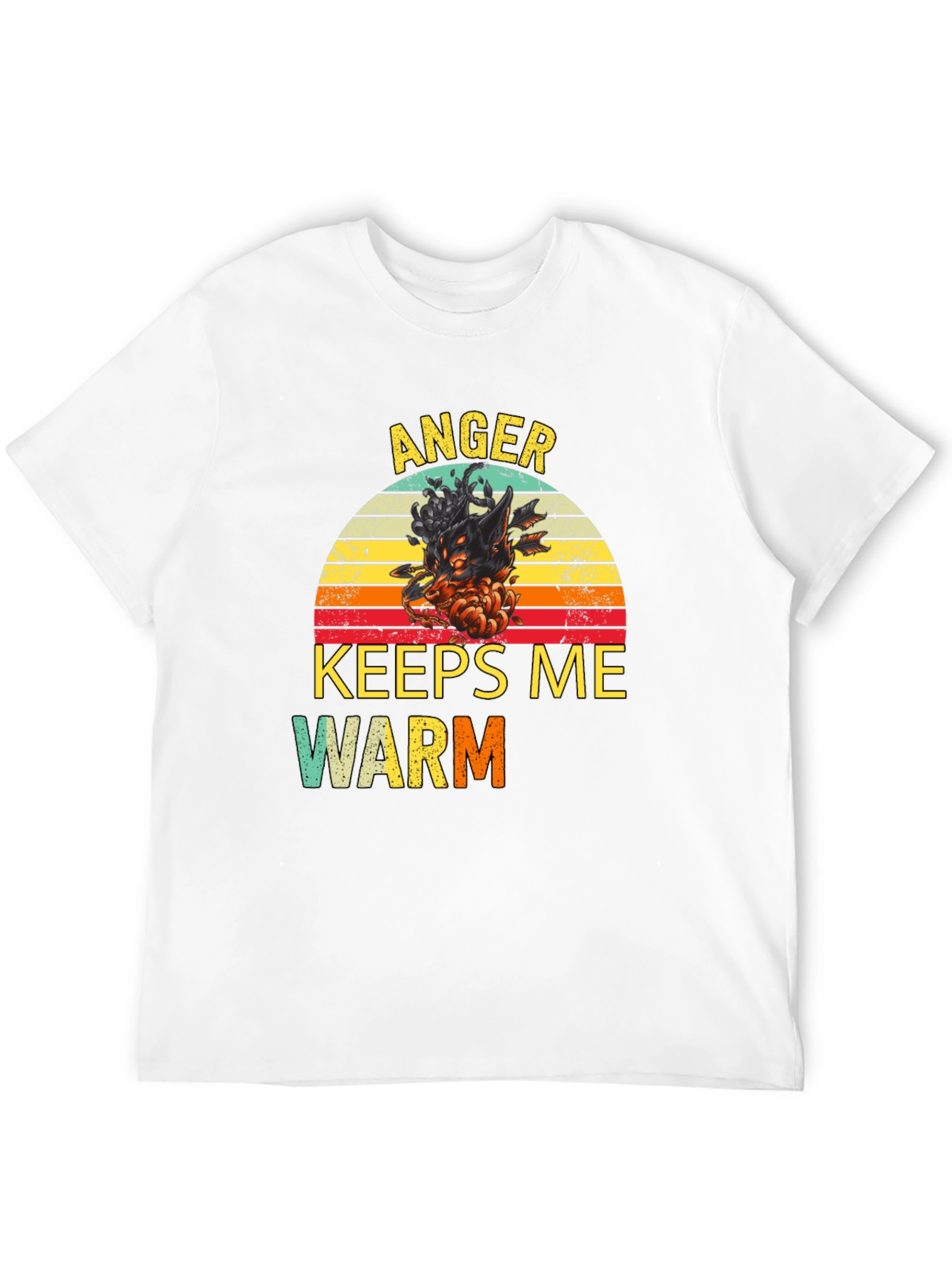 Black Anger Keeps Me Warm T-Shirt view 12