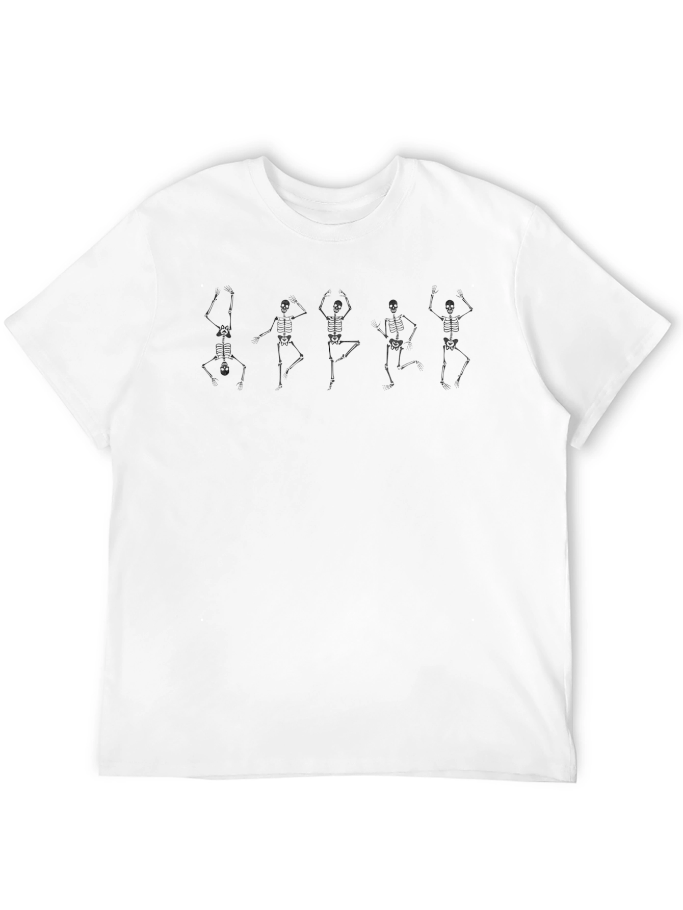 Black Dancing Skeletons Black Graphic T-Shirt view 12