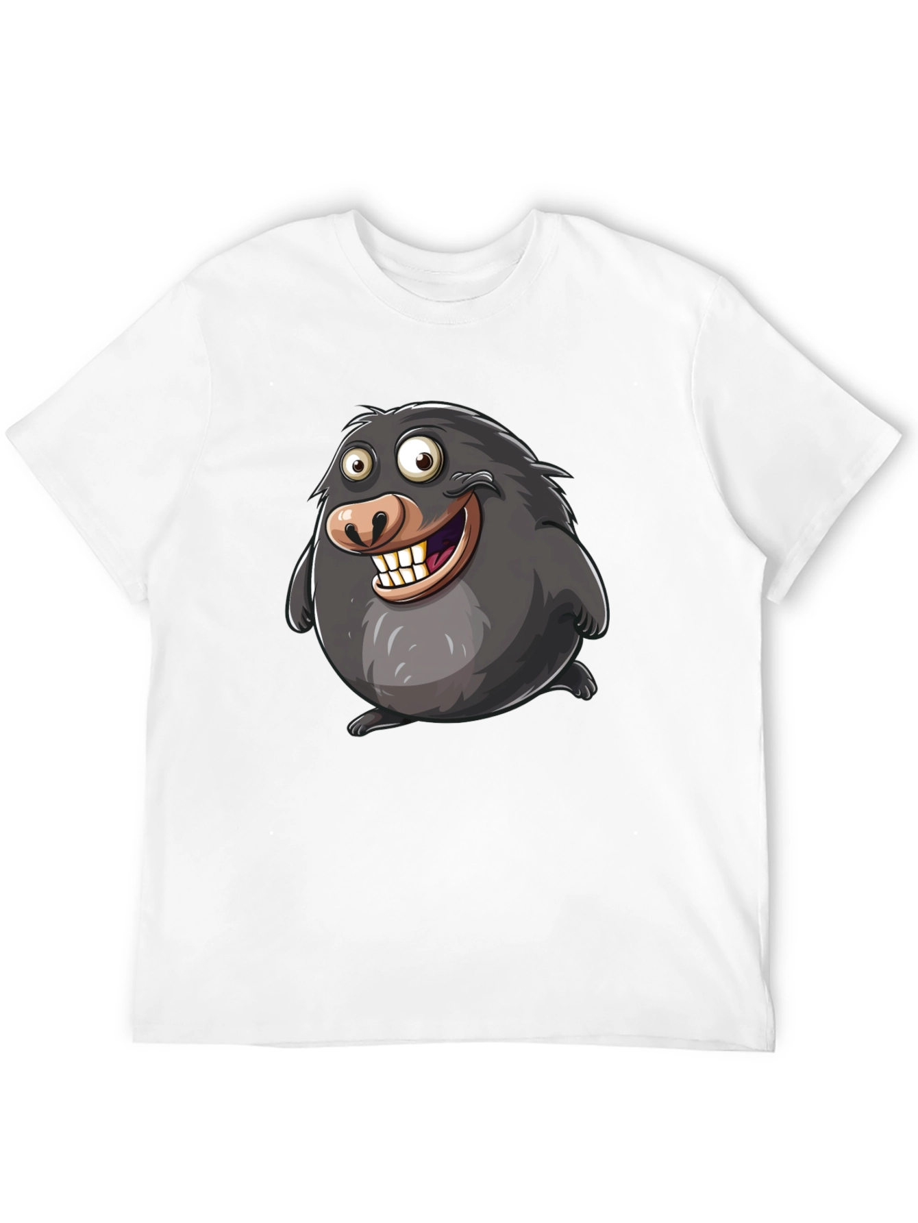 Black Funny Mole Cartoon Black T-Shirt view 12