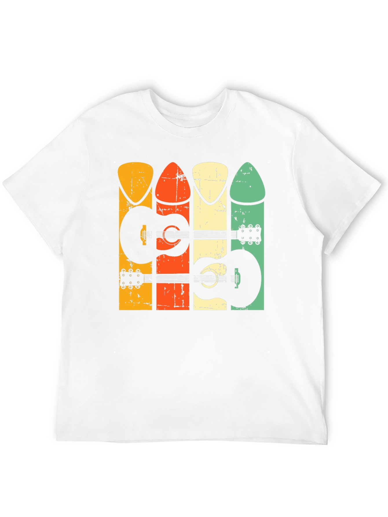 Black Retro Guitar Pick T-Shirt view 12