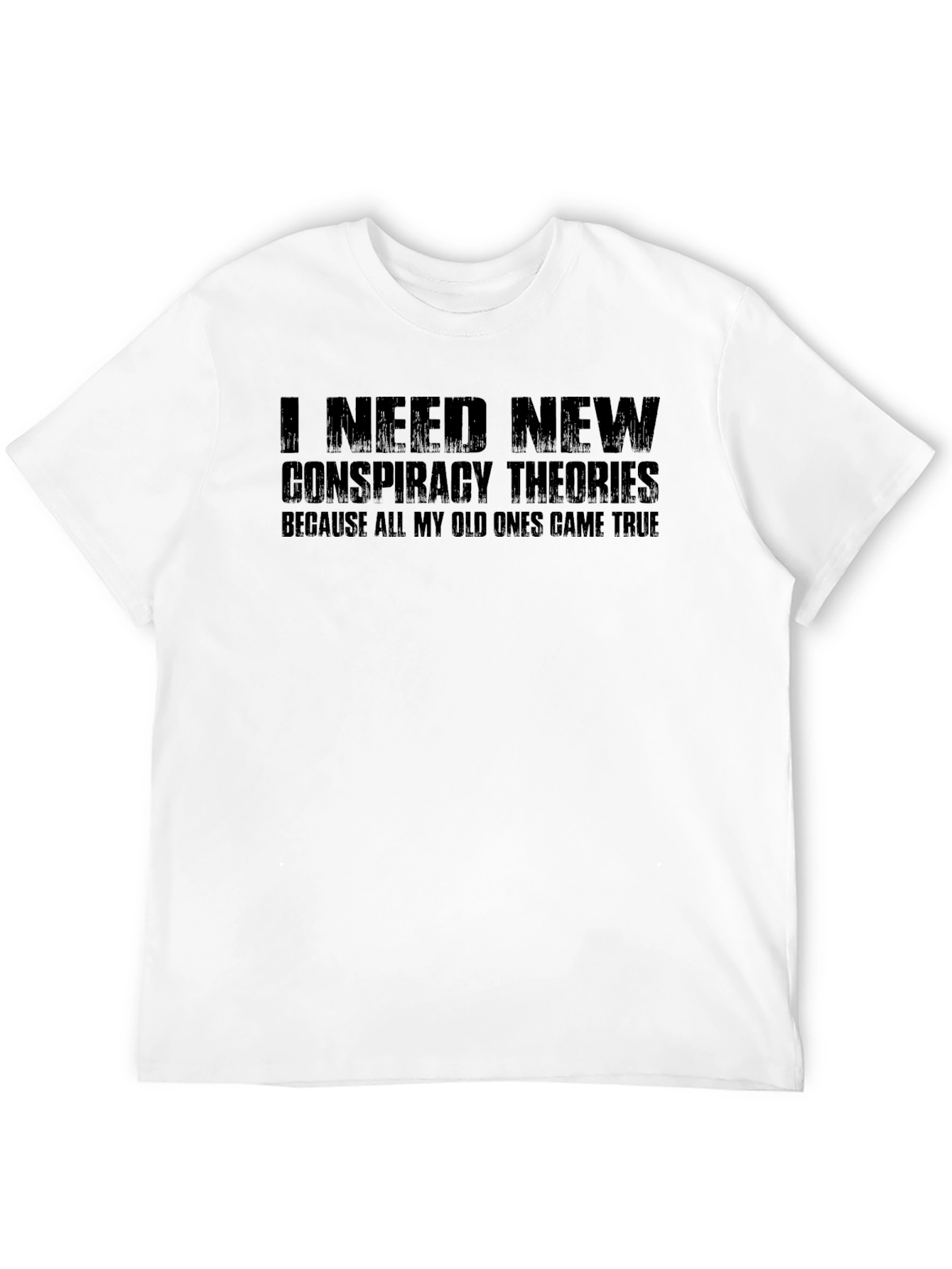 Black Conspiracy Theories Graphic Tee - Black Novelty T-Shirt view 12