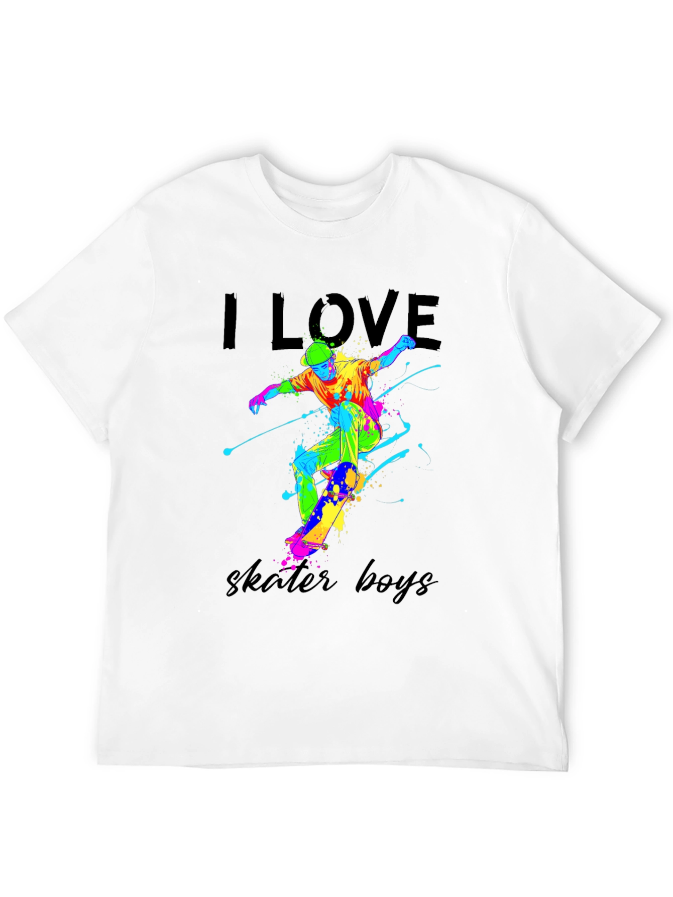 Black I Love Skater Boys Graphic Tee view 12