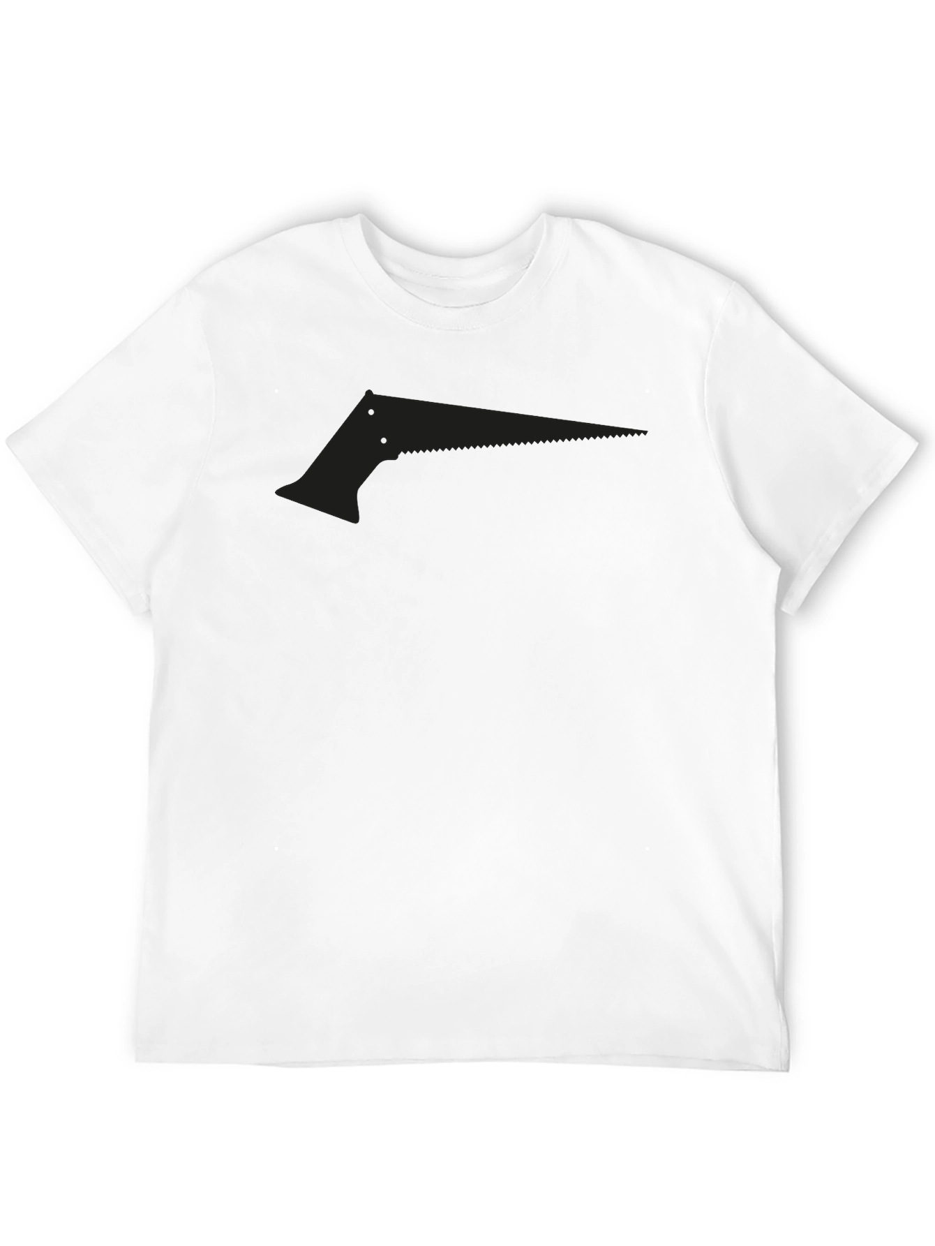 Black Men's Black Saw Graphic Tee - Edgy Design view 12