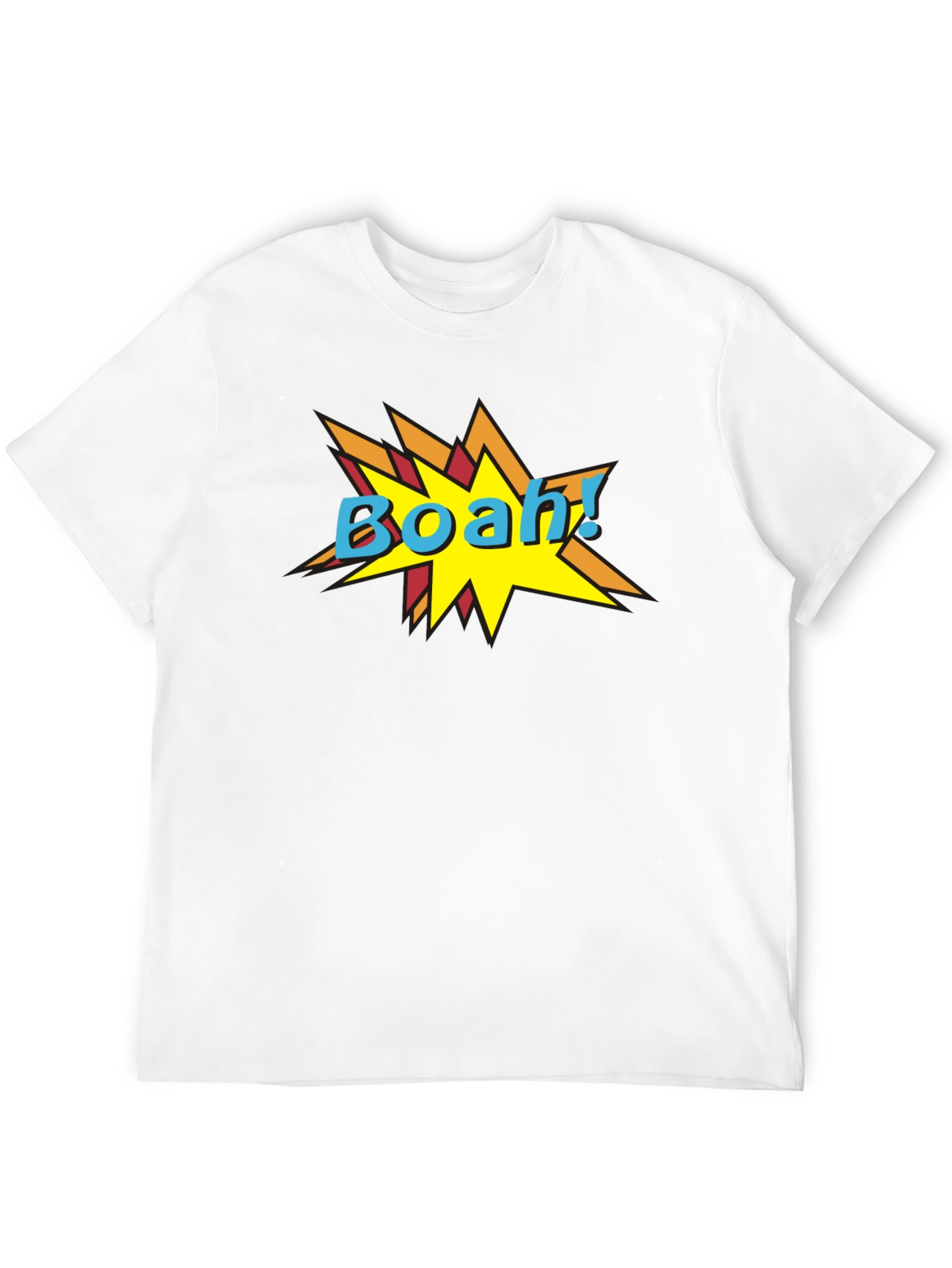 Black BOAH! Comic Style Graphic Print Black T-Shirt view 12