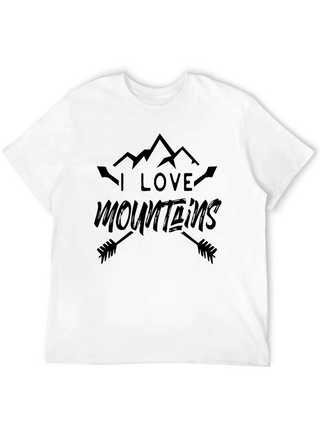 Black I Love Mountains Black Graphic T-Shirt view 12