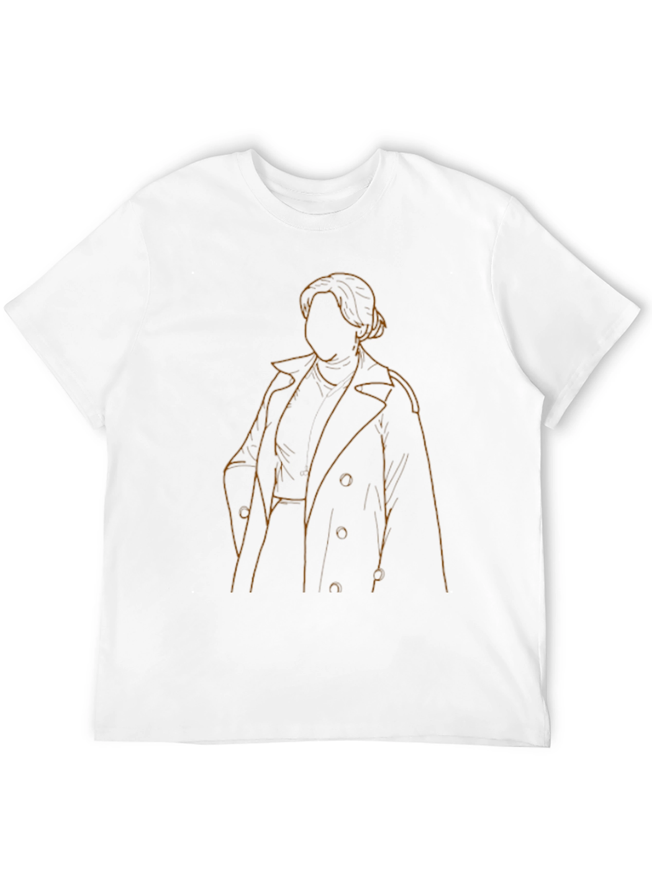 Black Minimalist Trench Coat Graphic Tee - Sleek Black view 12