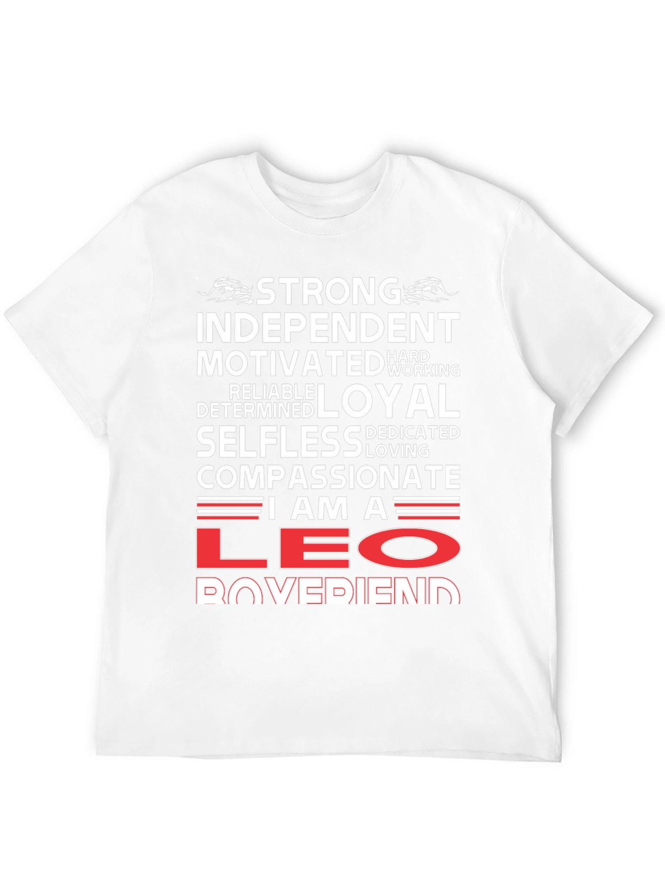 Black Strong Leo Boyfriend T-Shirt view 12