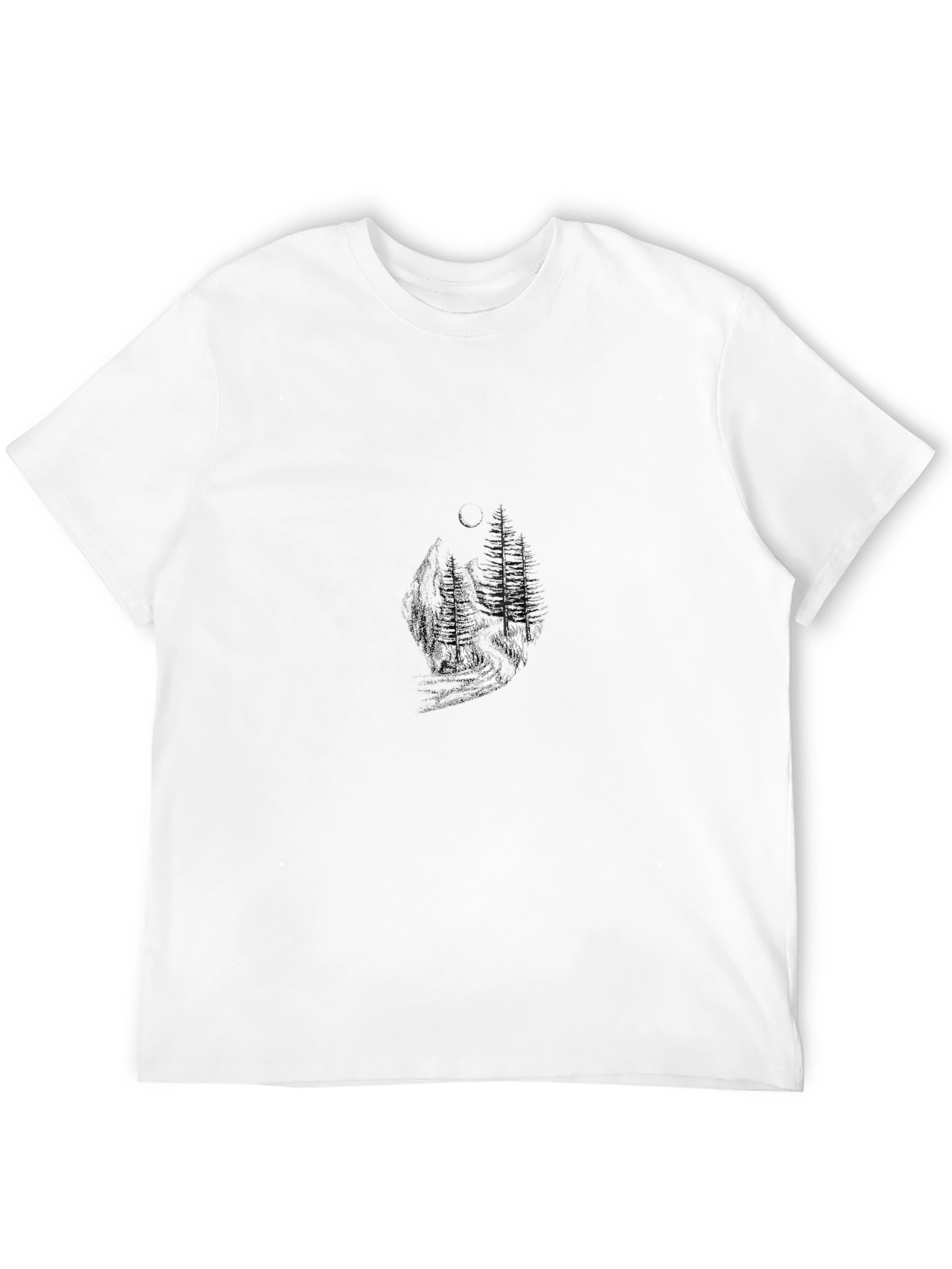 Black Nature Inspired Graphic Tee - Black Cotton Blend view 12