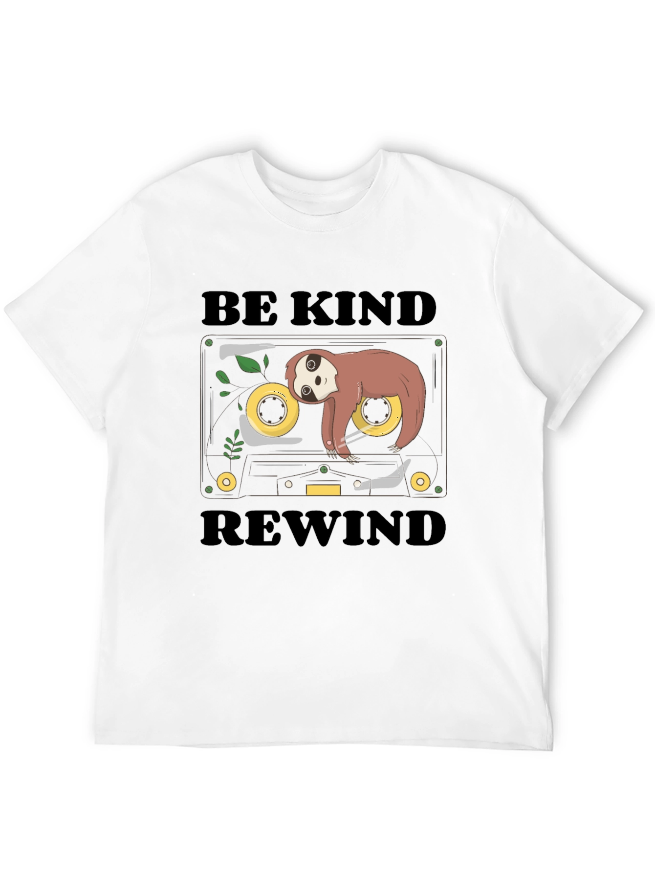 Black Be Kind Rewind Sloth Cassette Tape Graphic Tee view 12