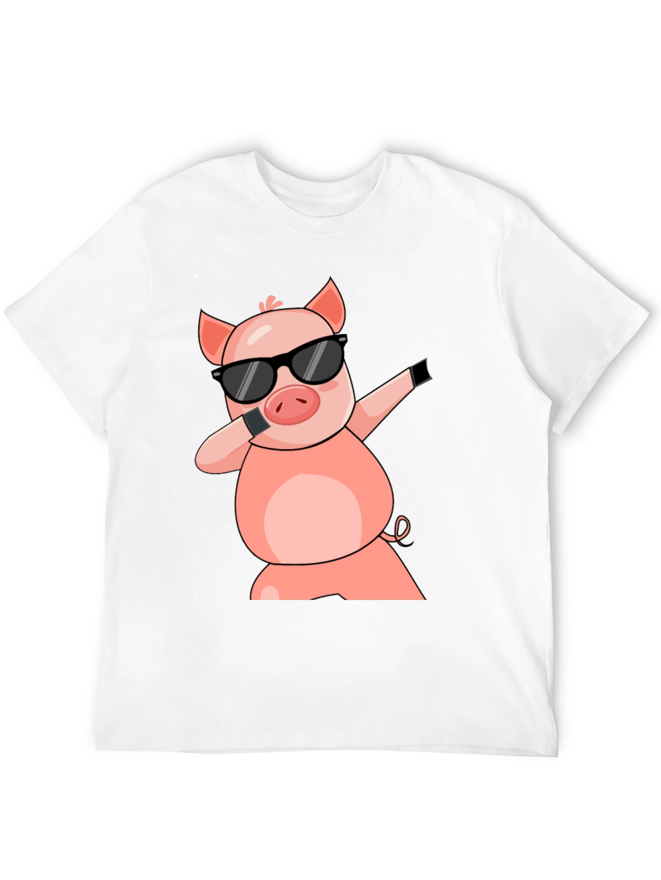 Black Dabbing Pig T-Shirt - Cool Cartoon Graphic Tee view 12