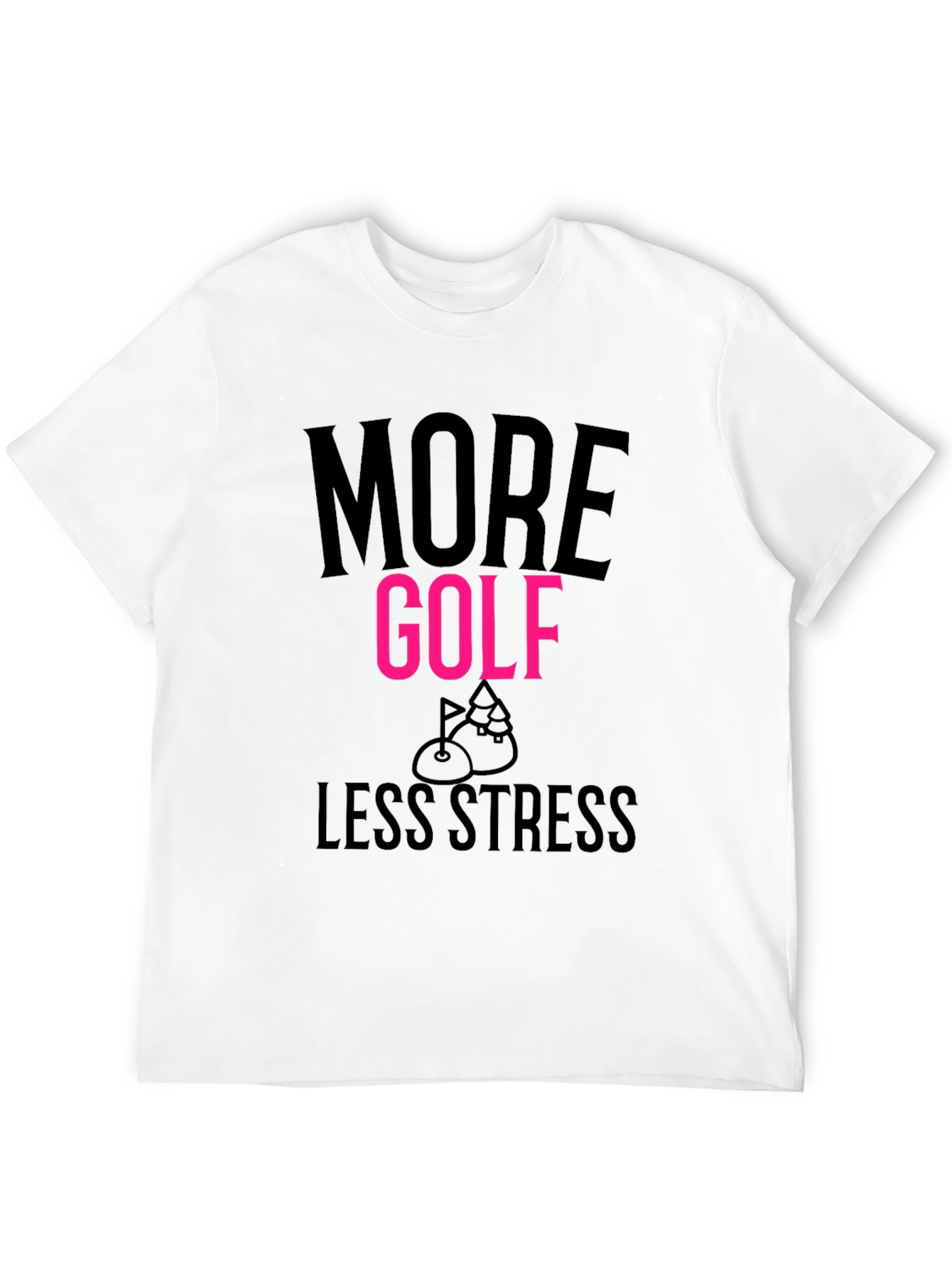 Black More Golf Less Stress T-Shirt view 12
