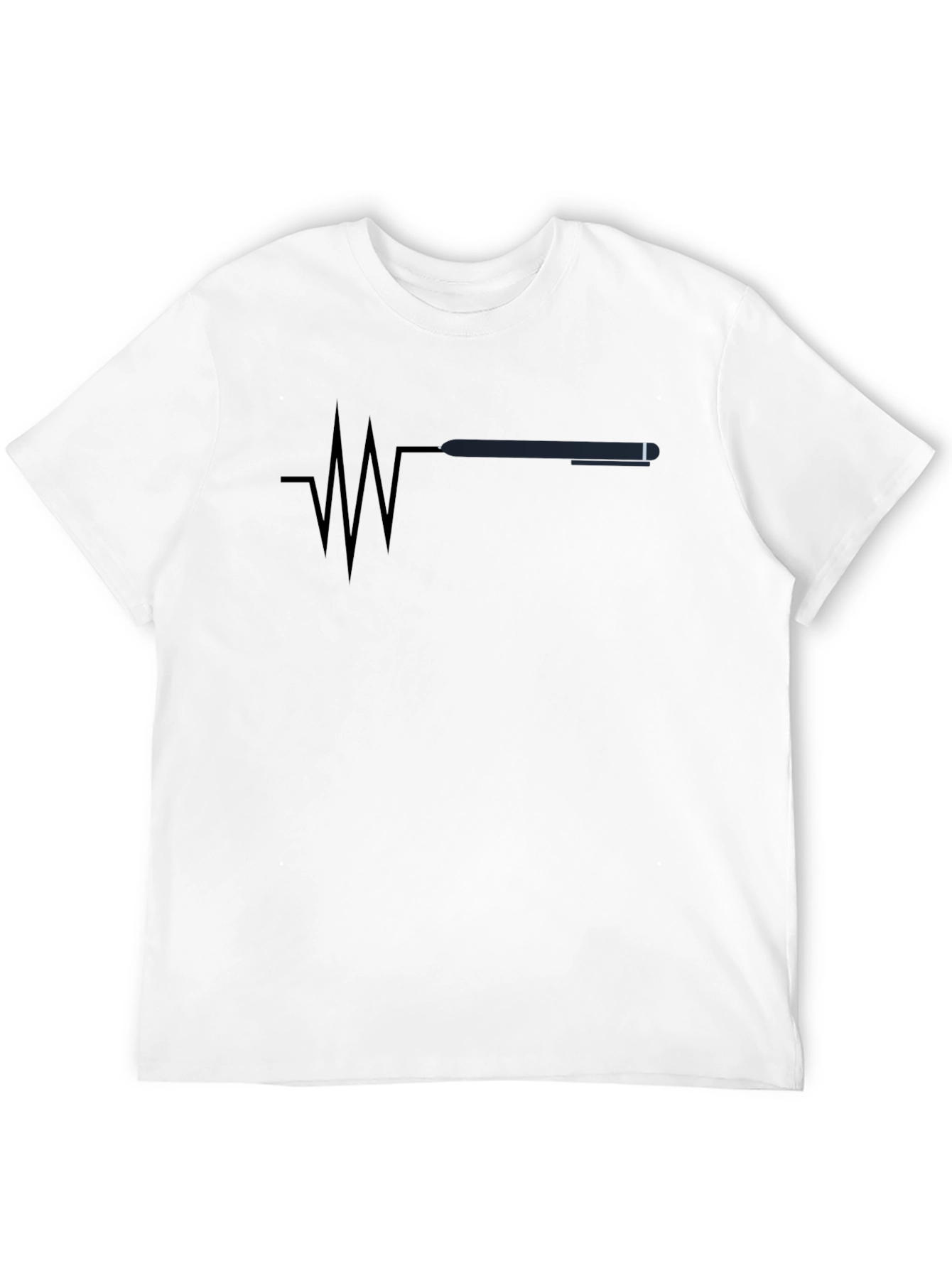 Black Pulse Pen Graphic Tee - Modern Black T-Shirt view 12