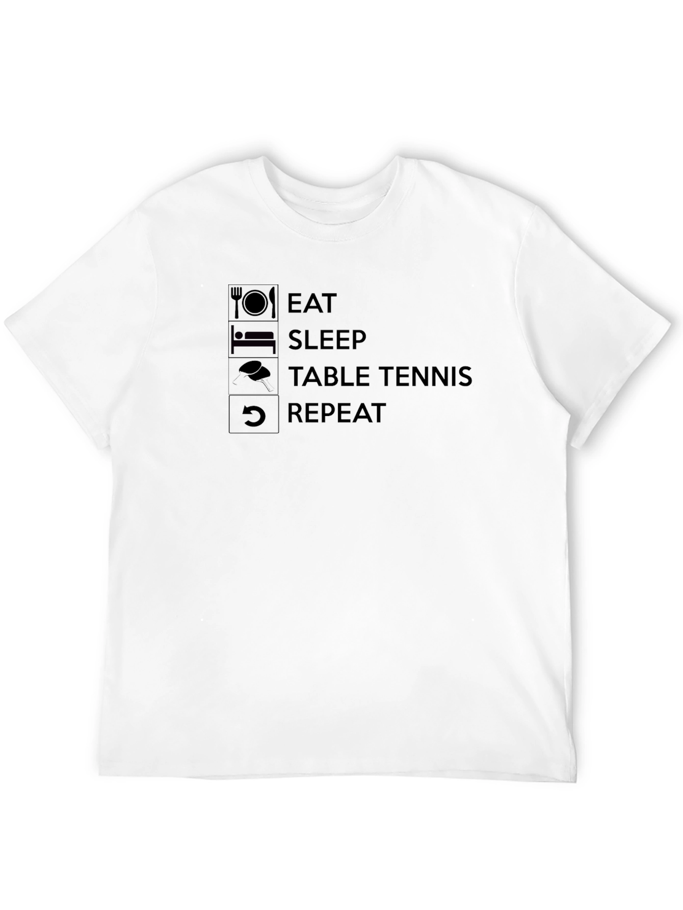 Black Eat Sleep Table Tennis Repeat Black T-Shirt view 12
