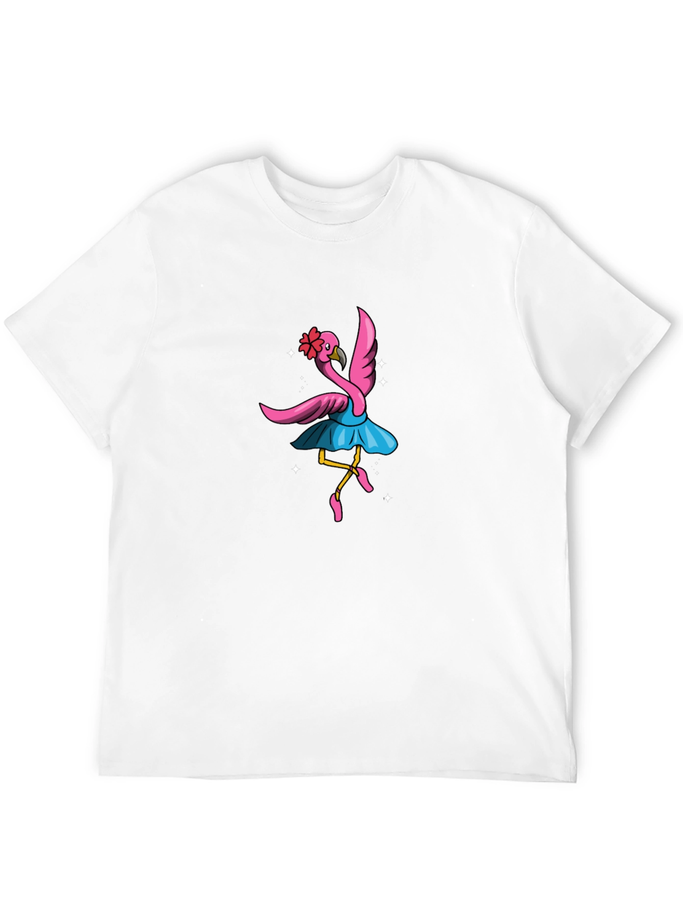 Black Dancing Flamingo Graphic Tee - Black Cotton Shirt view 12