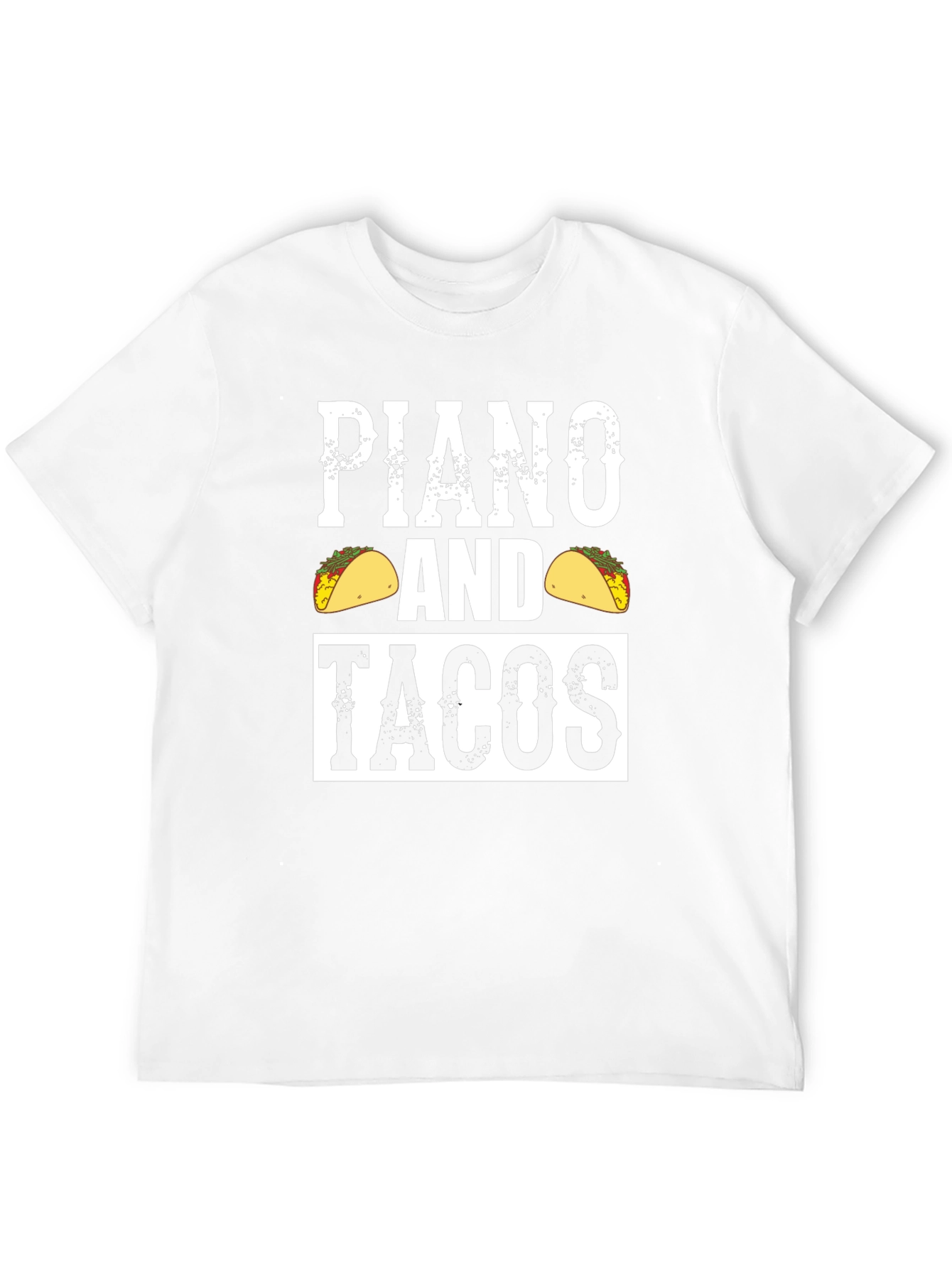 Black Piano and Tacos Graphic Tee - Novelty Men's T-Shirt view 12