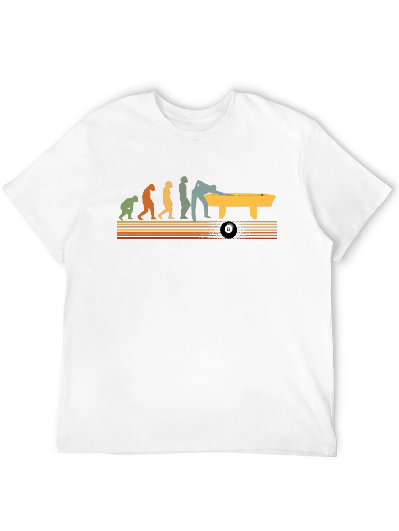 Black Evolution of Pool T-Shirt - Black, Graphic Tee view 12