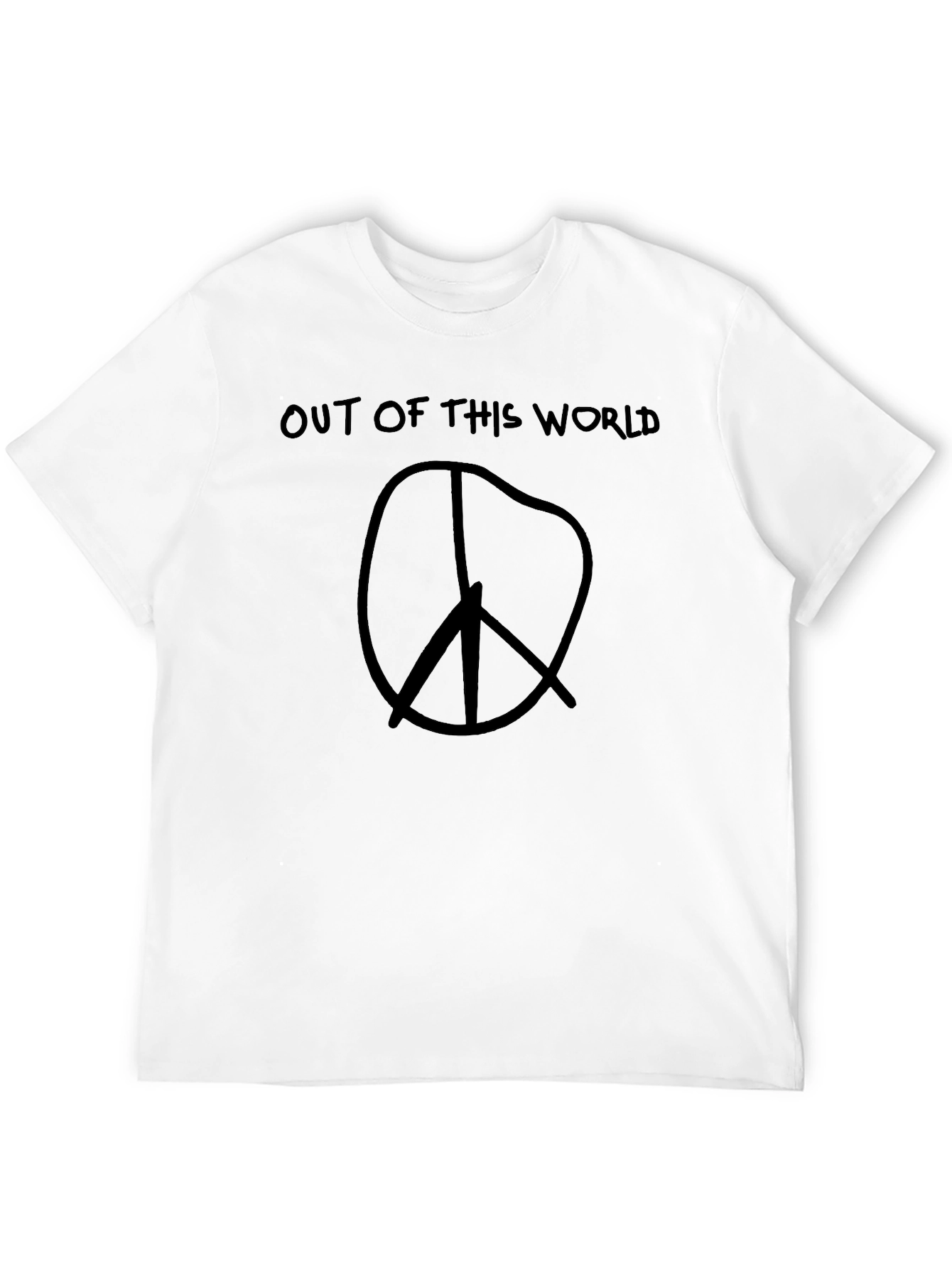 Black Out of This World Peace Sign T-Shirt view 12