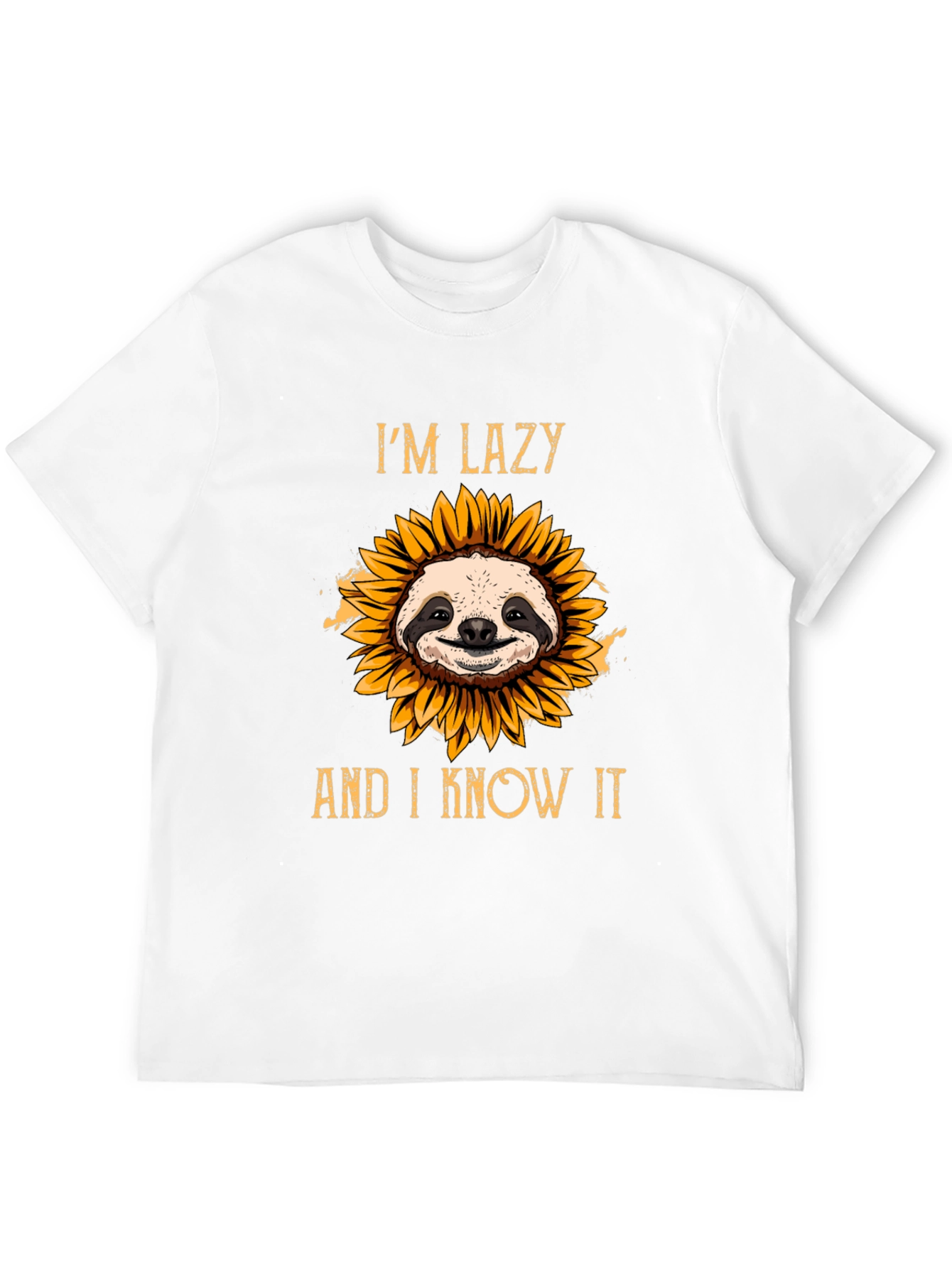 Black Lazy Sloth Sunflower T-Shirt view 12