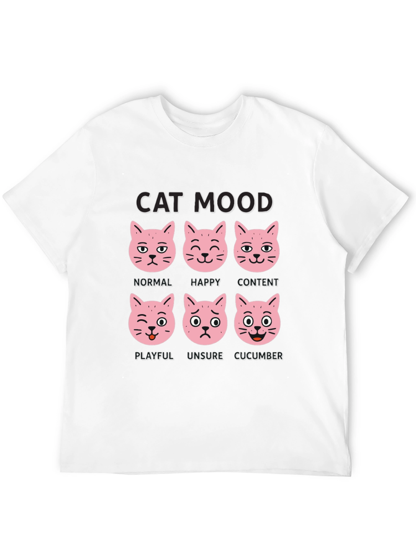 Black Cat Mood T-Shirt - Funny Cat Expression Tee view 12