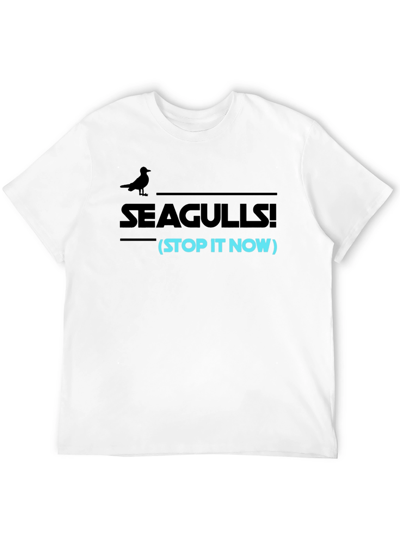 Black Seagulls Stop It Now Funny Graphic Tee view 12