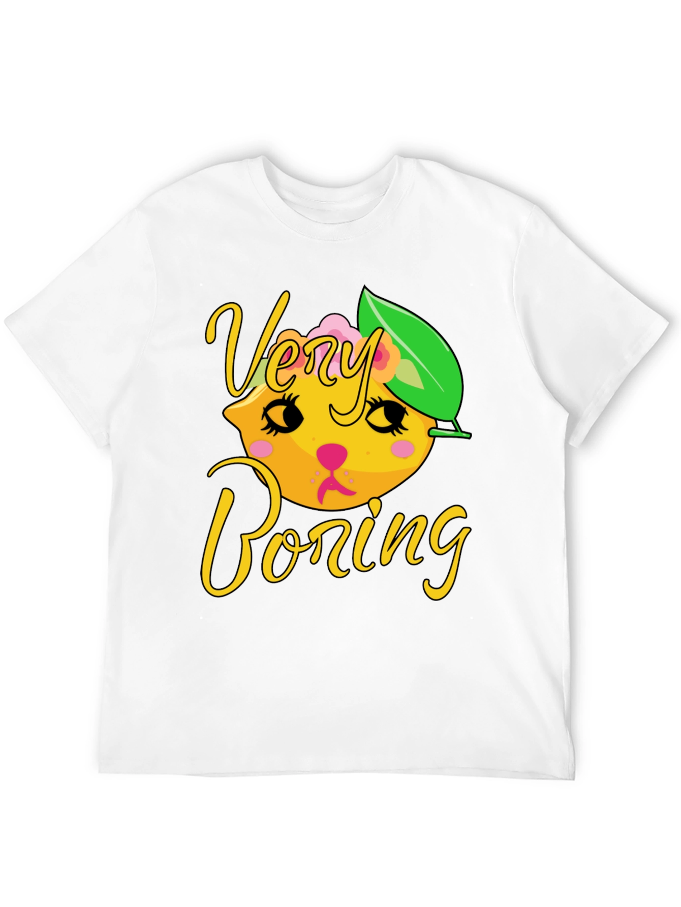 Black Very Boring Lemon Kitty Graphic Tee - Black Cotton Blend view 12