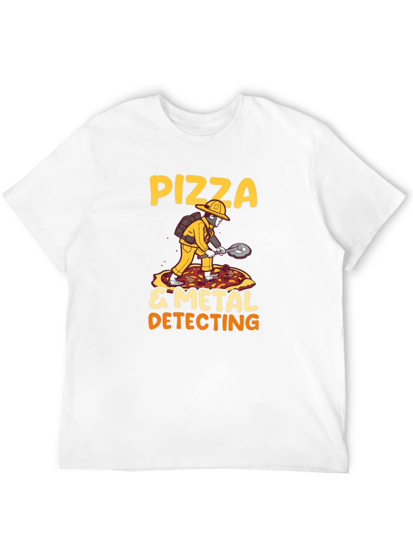 Black Pizza & Metal Detecting T-Shirt view 12
