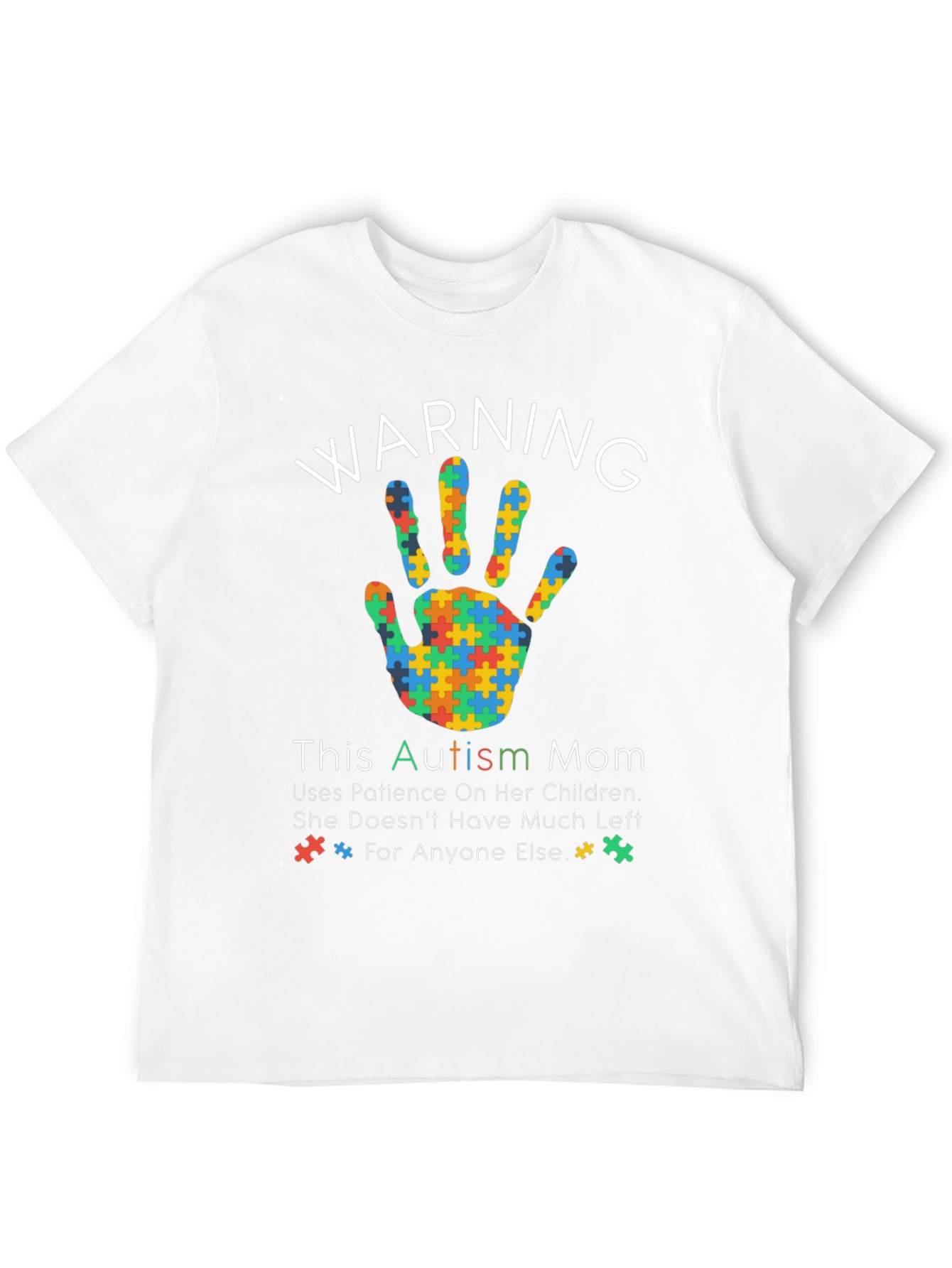 Black Autism Mom Warning T-Shirt view 12