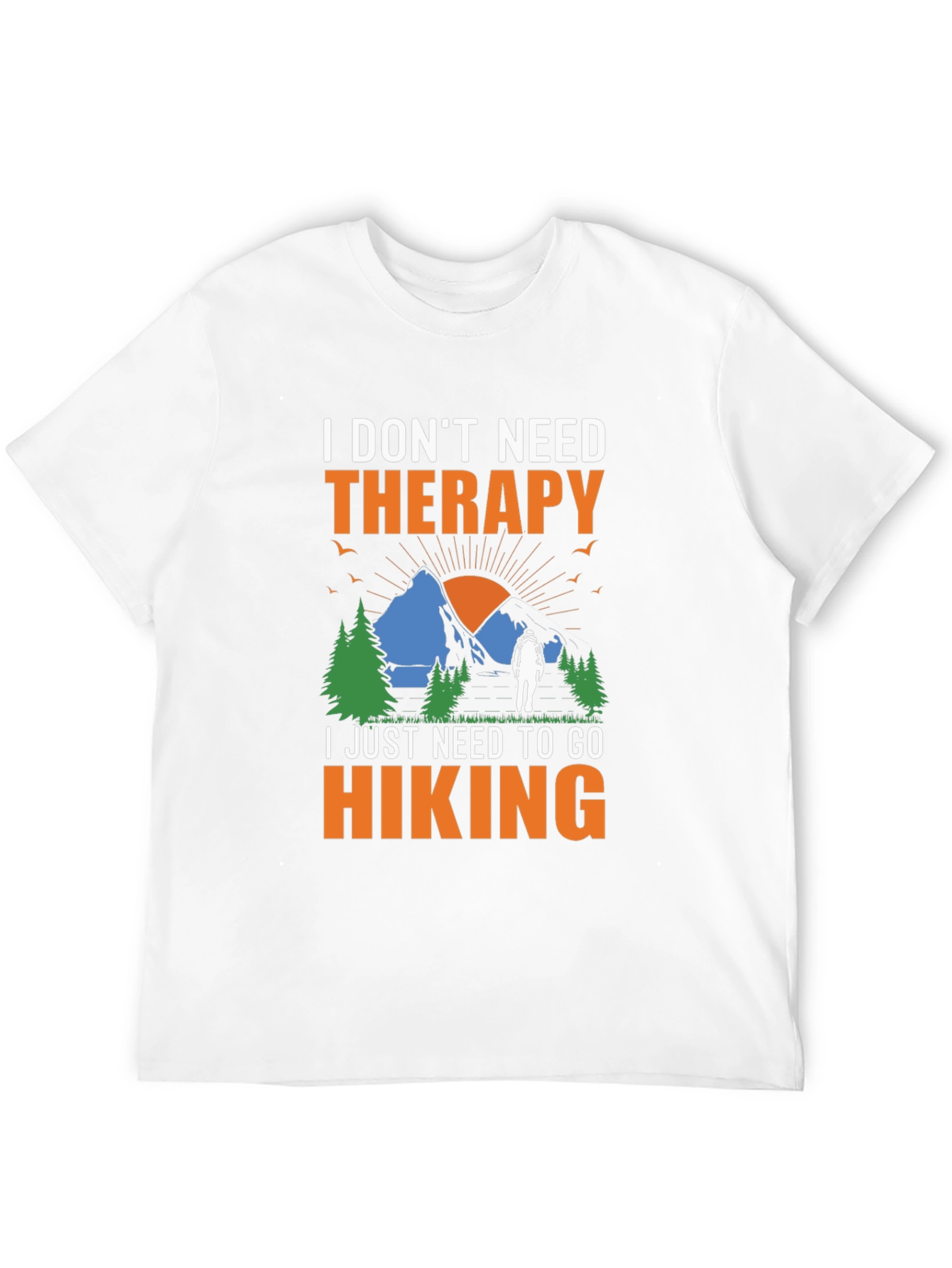 Black Hiking Therapy Graphic T-Shirt view 12