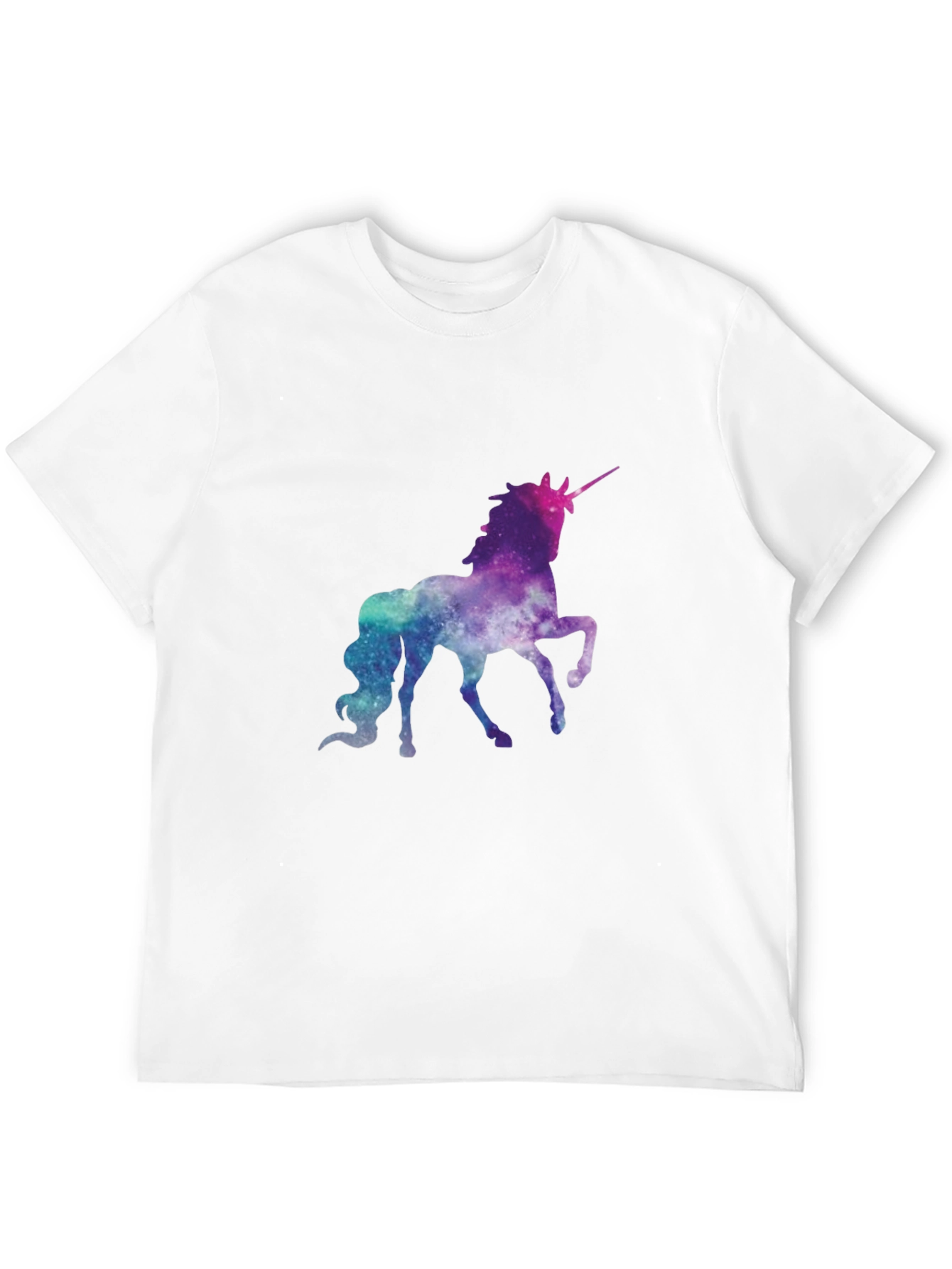 Black Galaxy Unicorn Graphic Tee - Black Cotton Shirt view 12