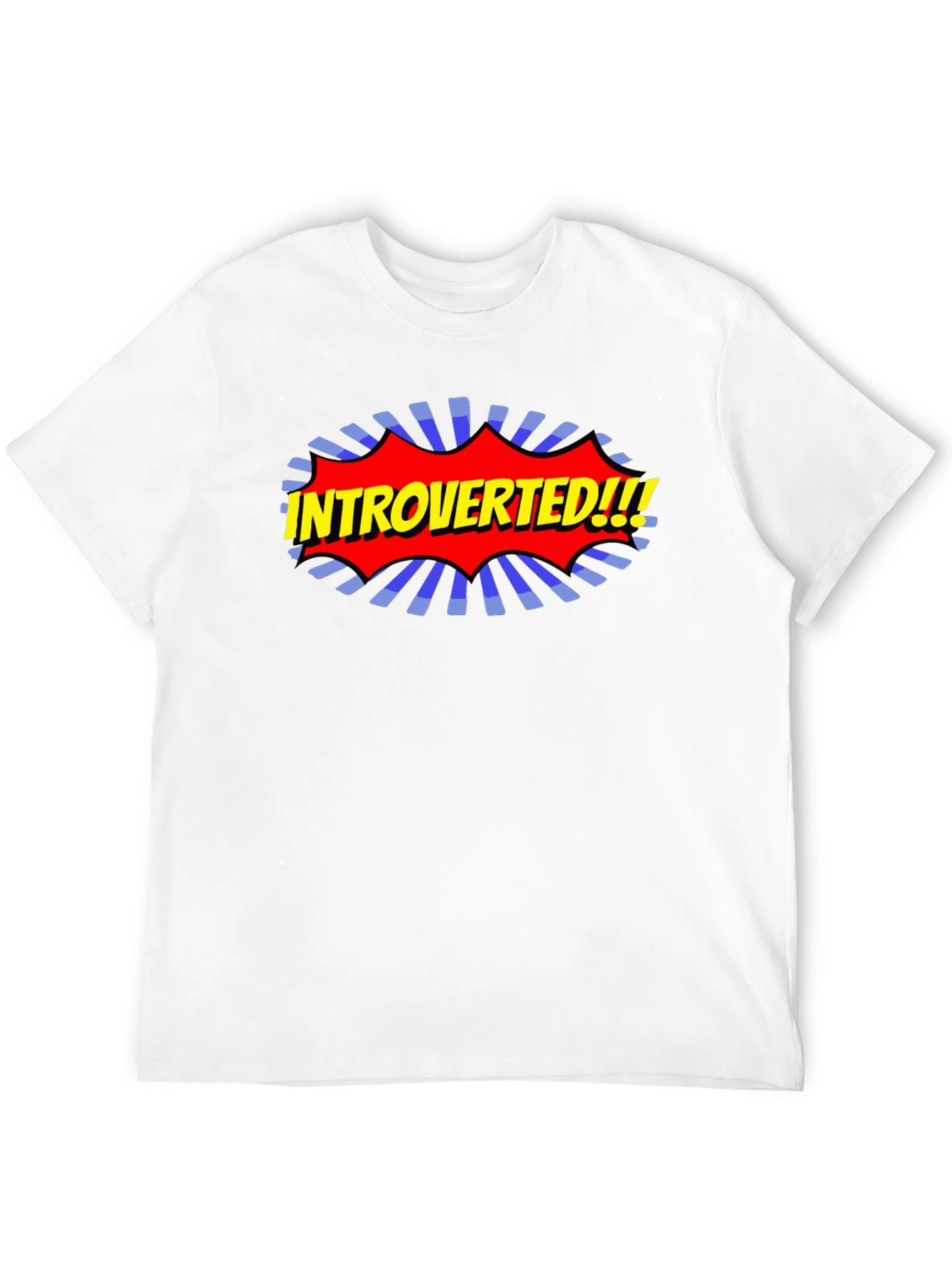 Black Introverted Comic Style T-Shirt view 12
