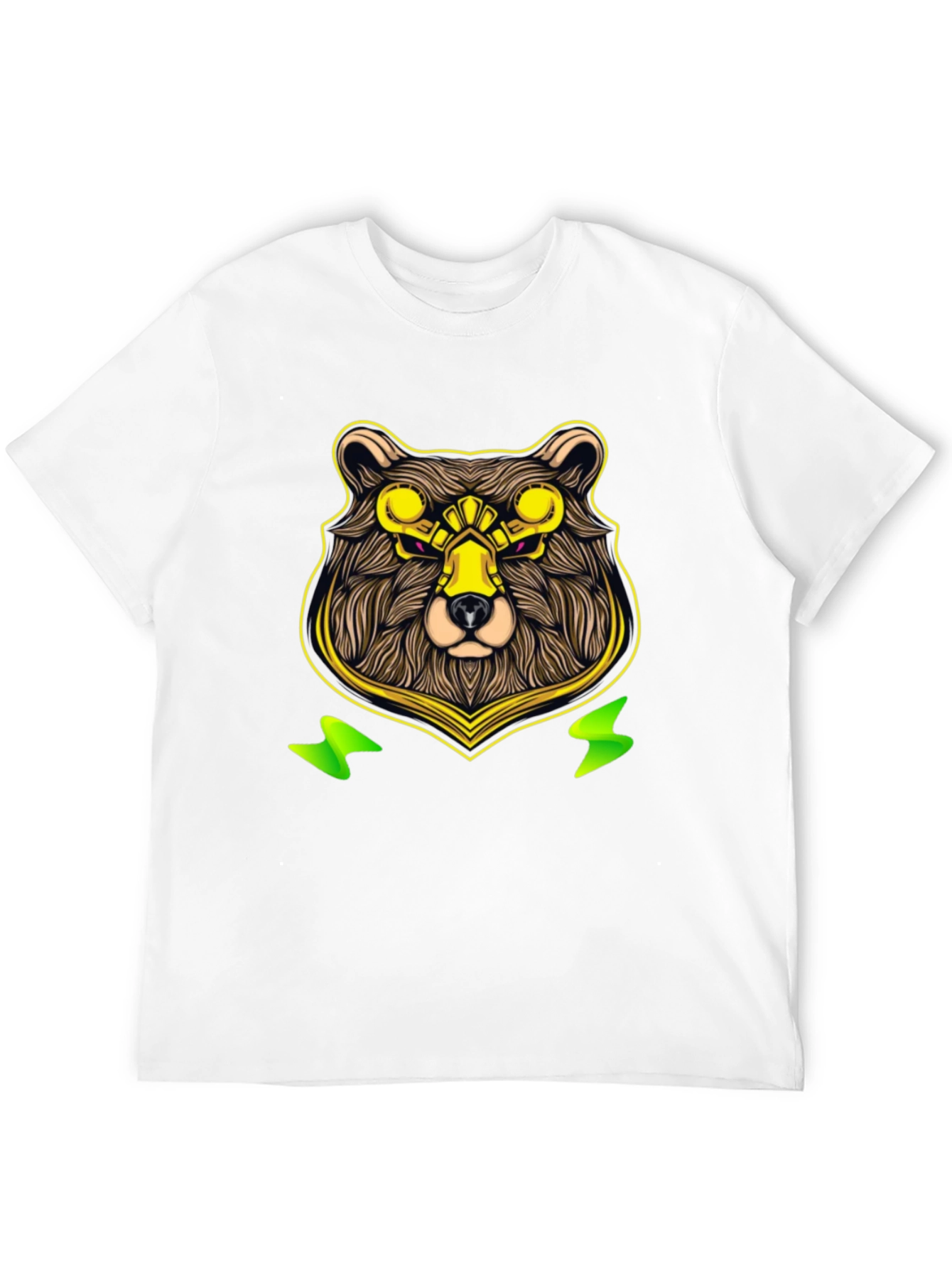 Black Cyber Bear Graphic Tee - Cool Animal Print view 12