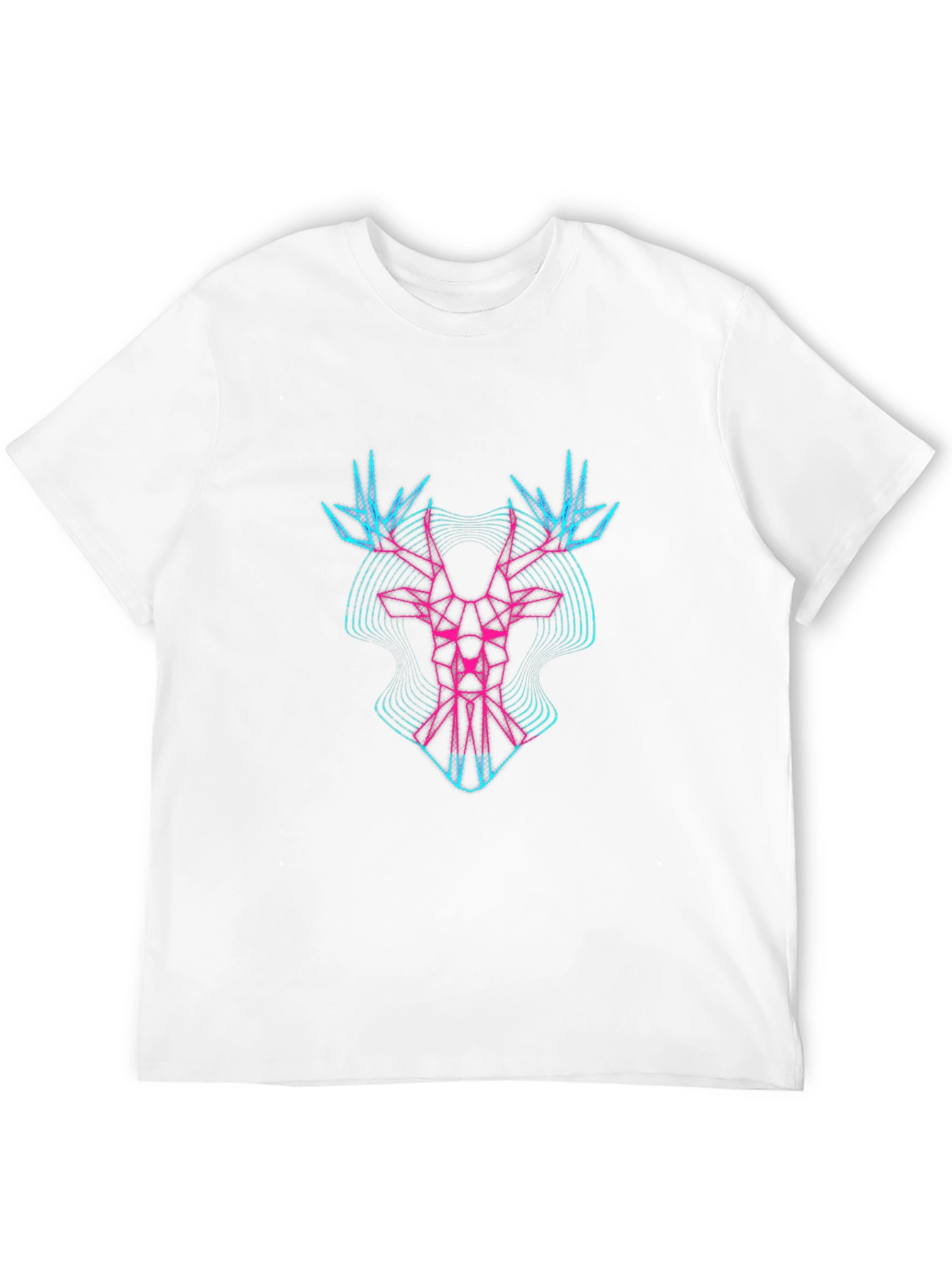 Black Geometric Deer Head Graphic Tee - Black view 12