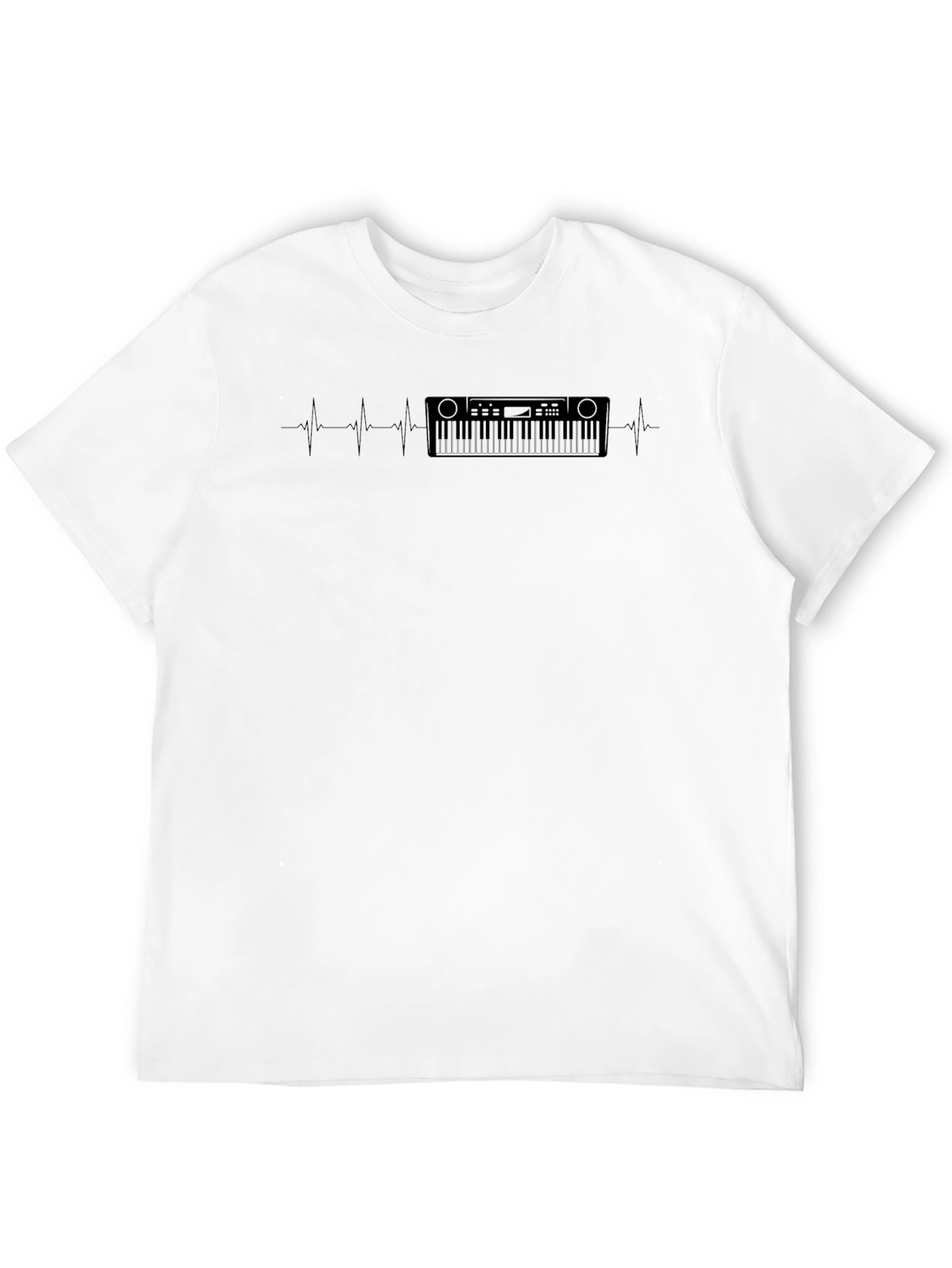 Black Keyboard Heartbeat T-Shirt - Music Lover Tee view 12