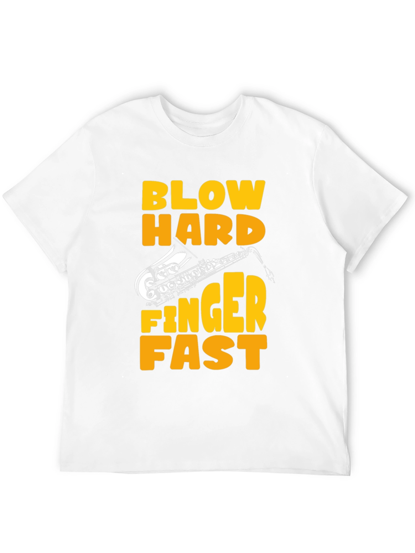 Black Blow Hard Finger Fast Saxophone Graphic Tee view 12