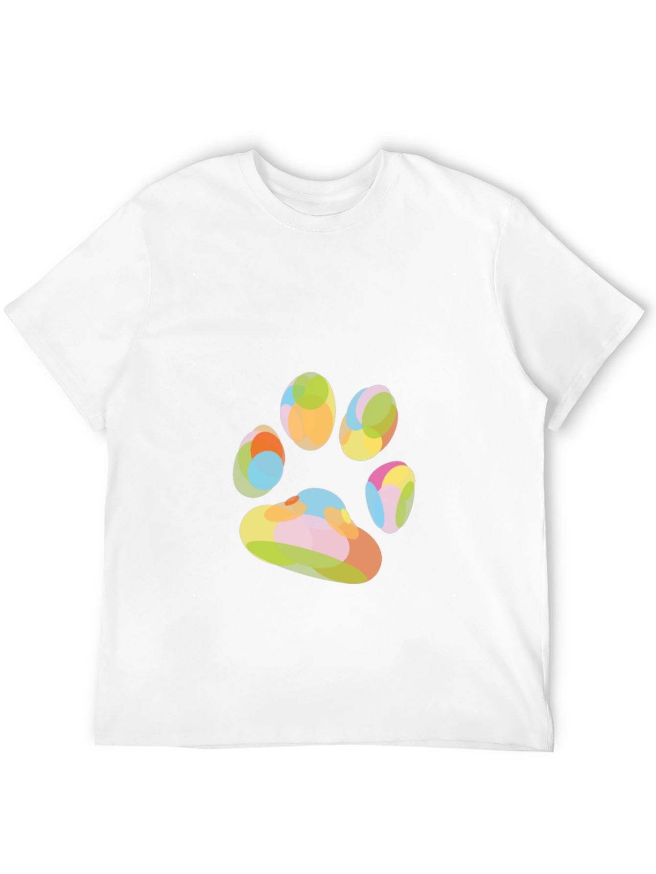 Black Colorful Paw Print Graphic T-Shirt view 12