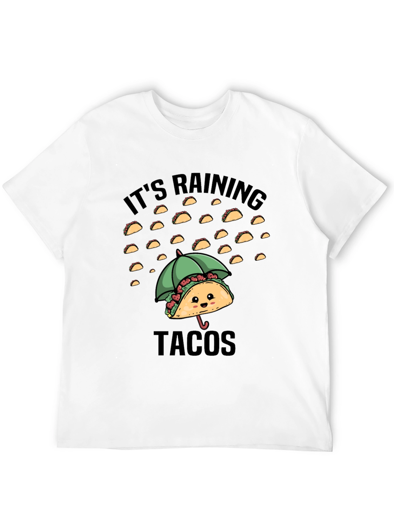 Black It's Raining Tacos Graphic Tee - Funny Foodie Shirt view 12