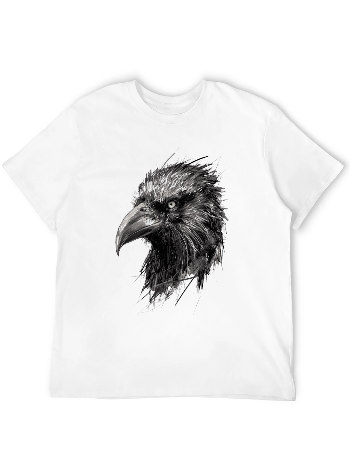 Black Raven Head Graphic Black T-Shirt view 12