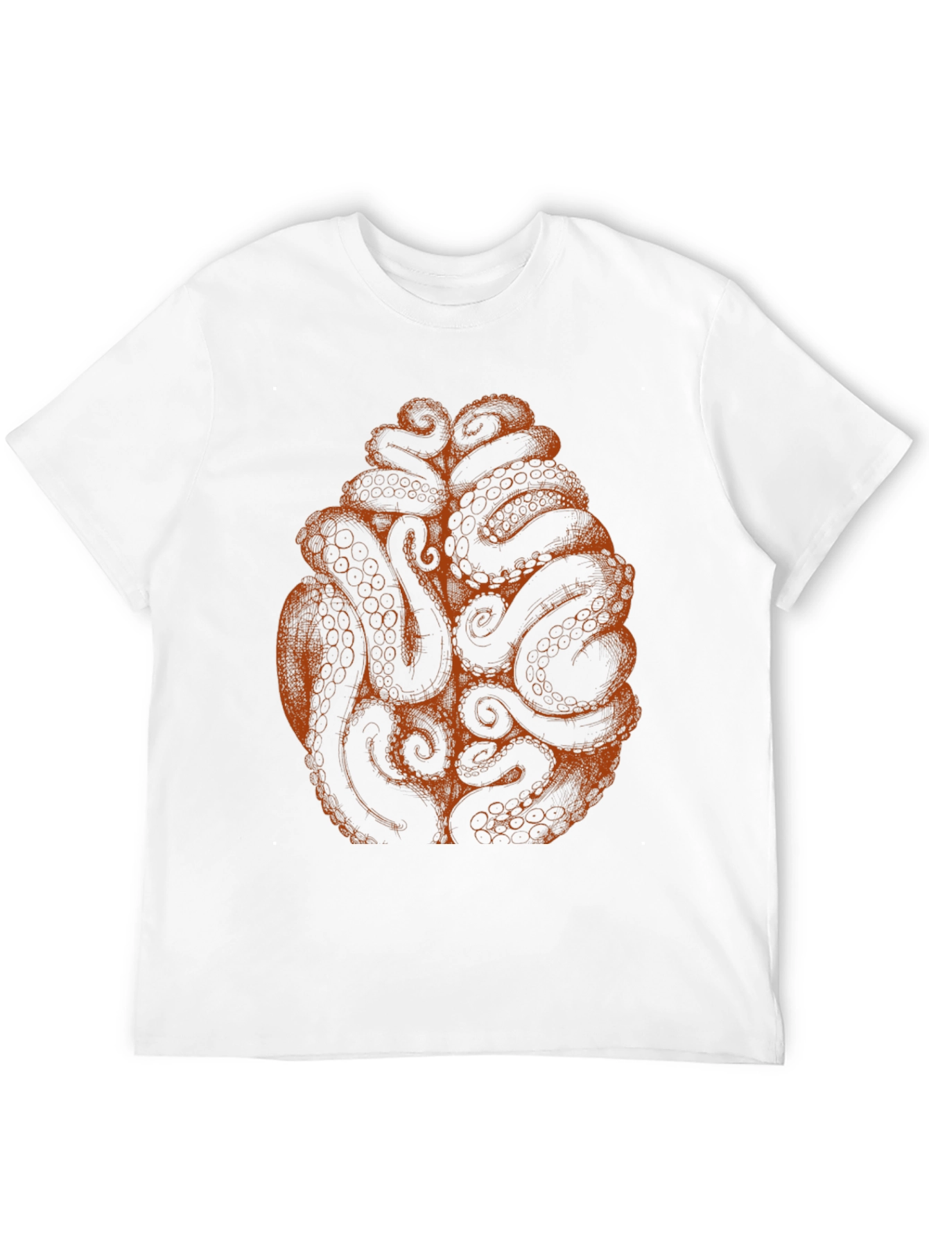 Black Octopus Tentacle Brain Graphic Tee - Black view 12