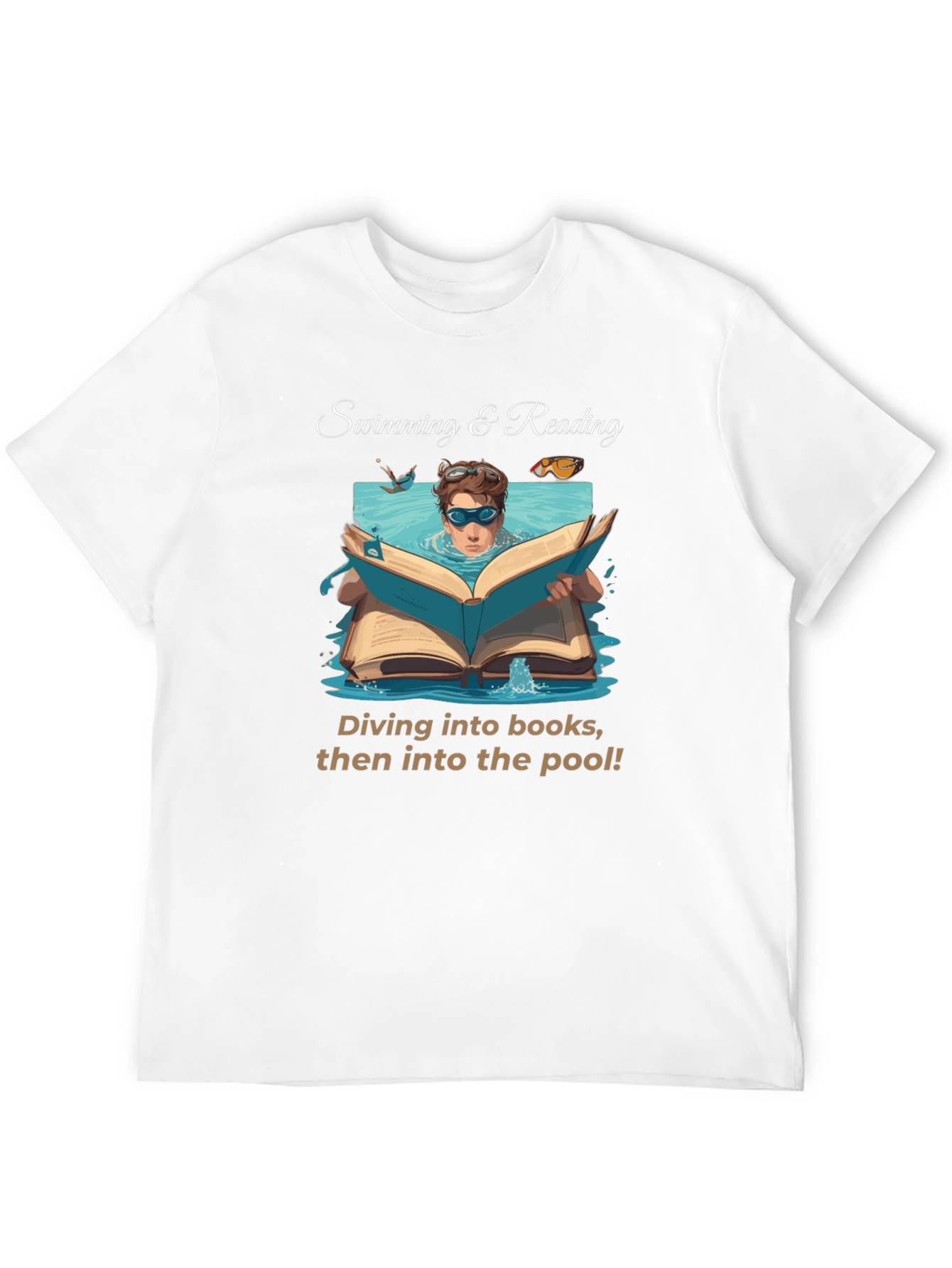 Black Swimming & Reading T-Shirt view 12