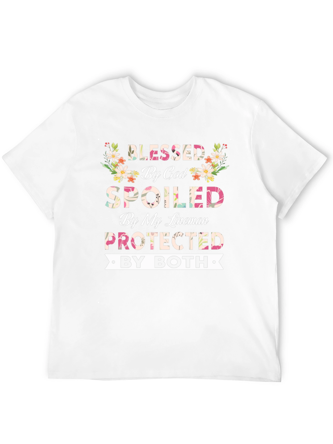 Black Blessed By God Spoiled By My Lineman T-Shirt view 12