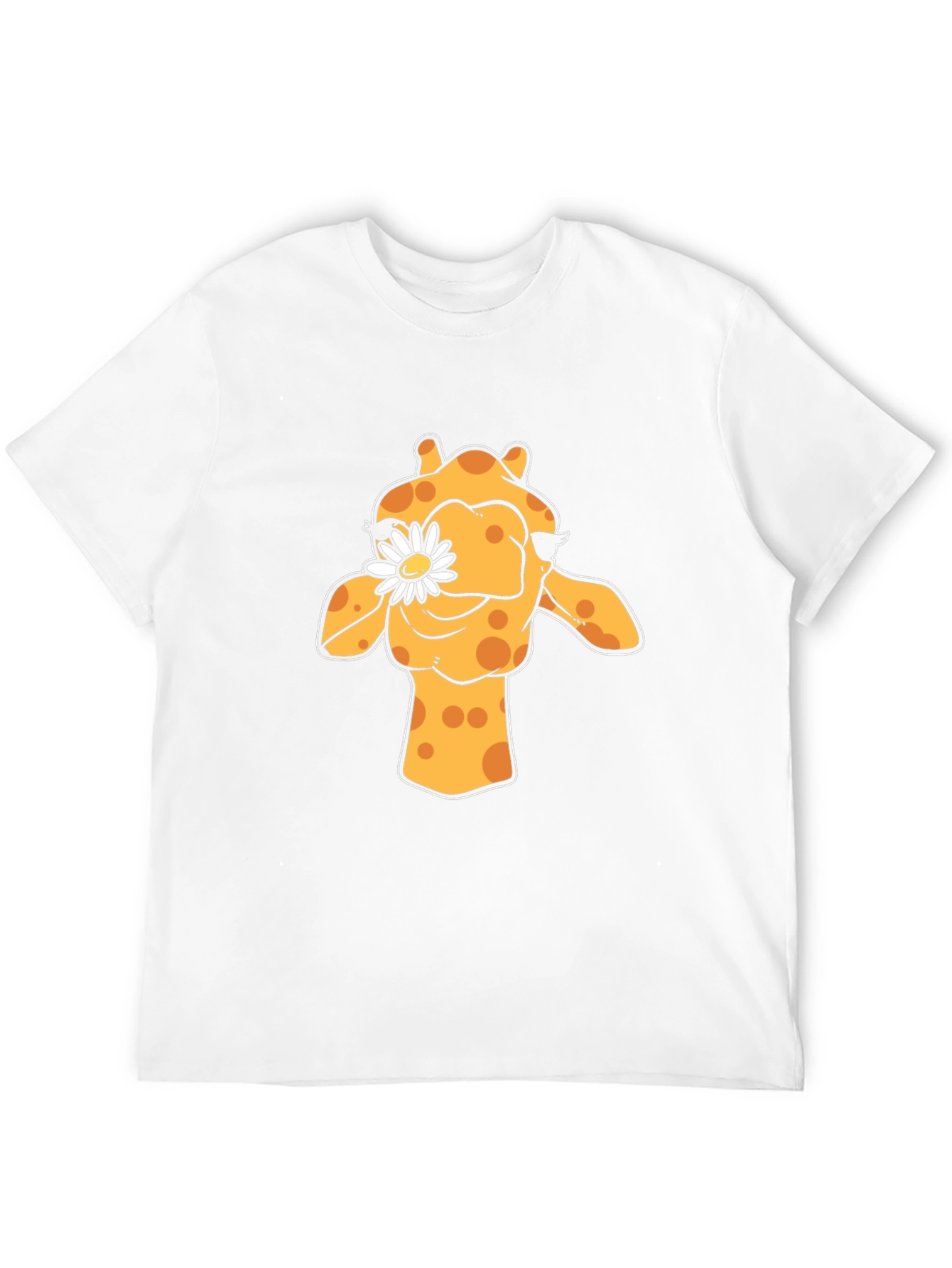 Black Giraffe Daisy Graphic Tee - Black Cotton T-Shirt view 12