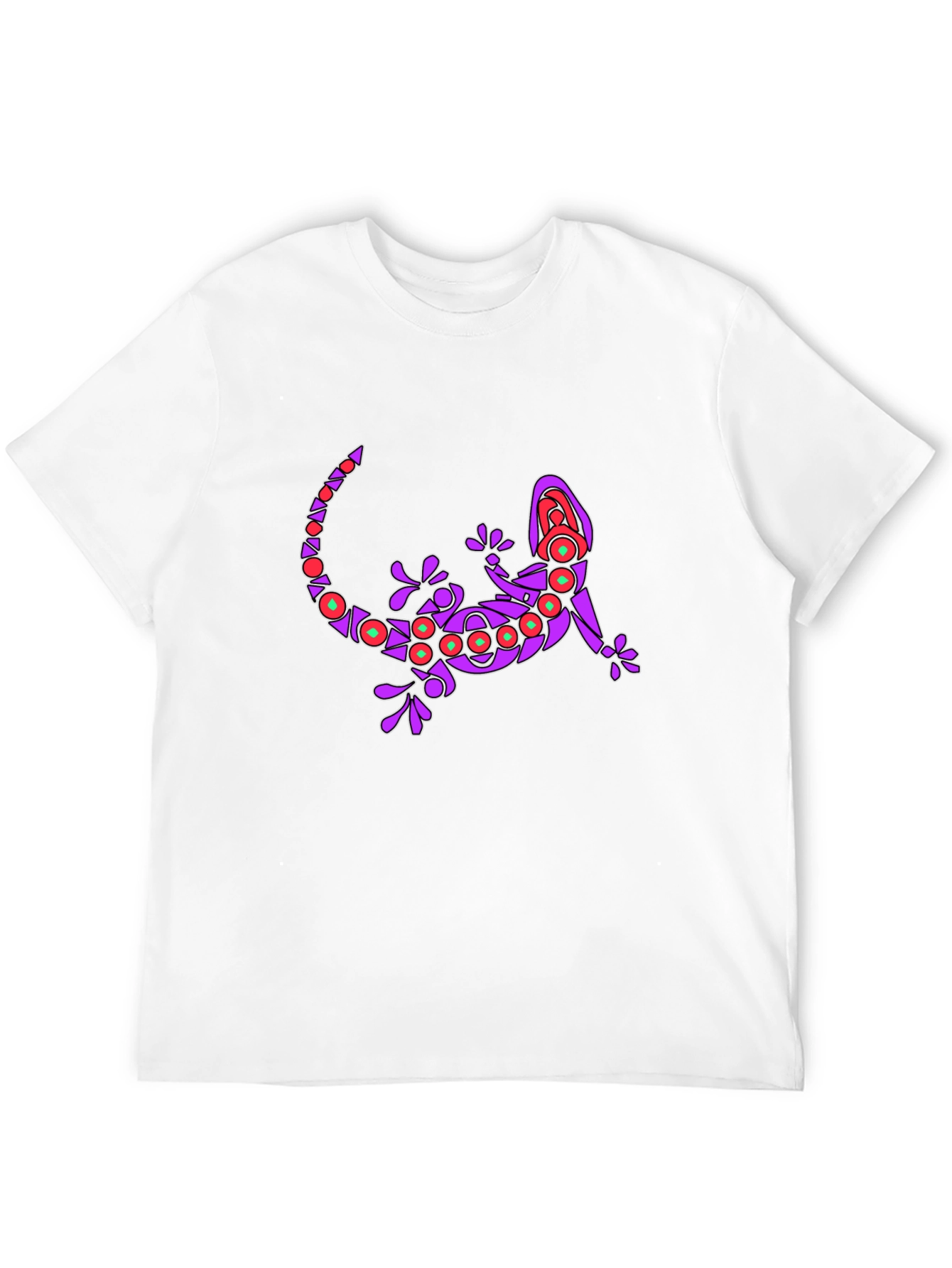 Black Lizard Graphic Print Crew Neck T-Shirt view 12