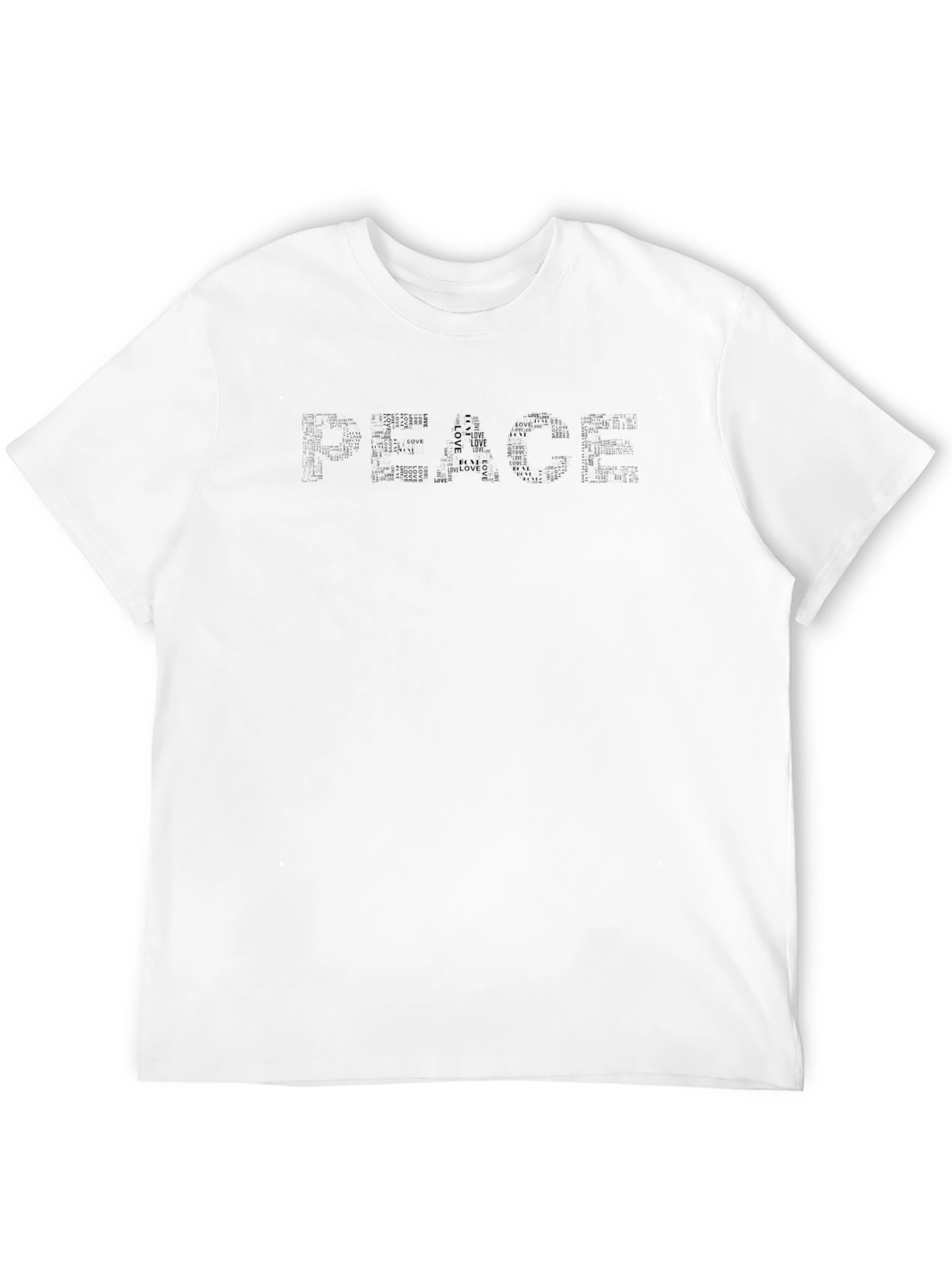 Black Peace Word Art T-Shirt - Black view 12