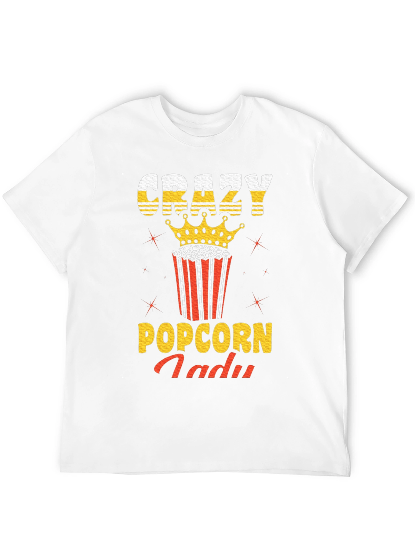 Black Crazy Popcorn Lady Graphic T-Shirt view 12