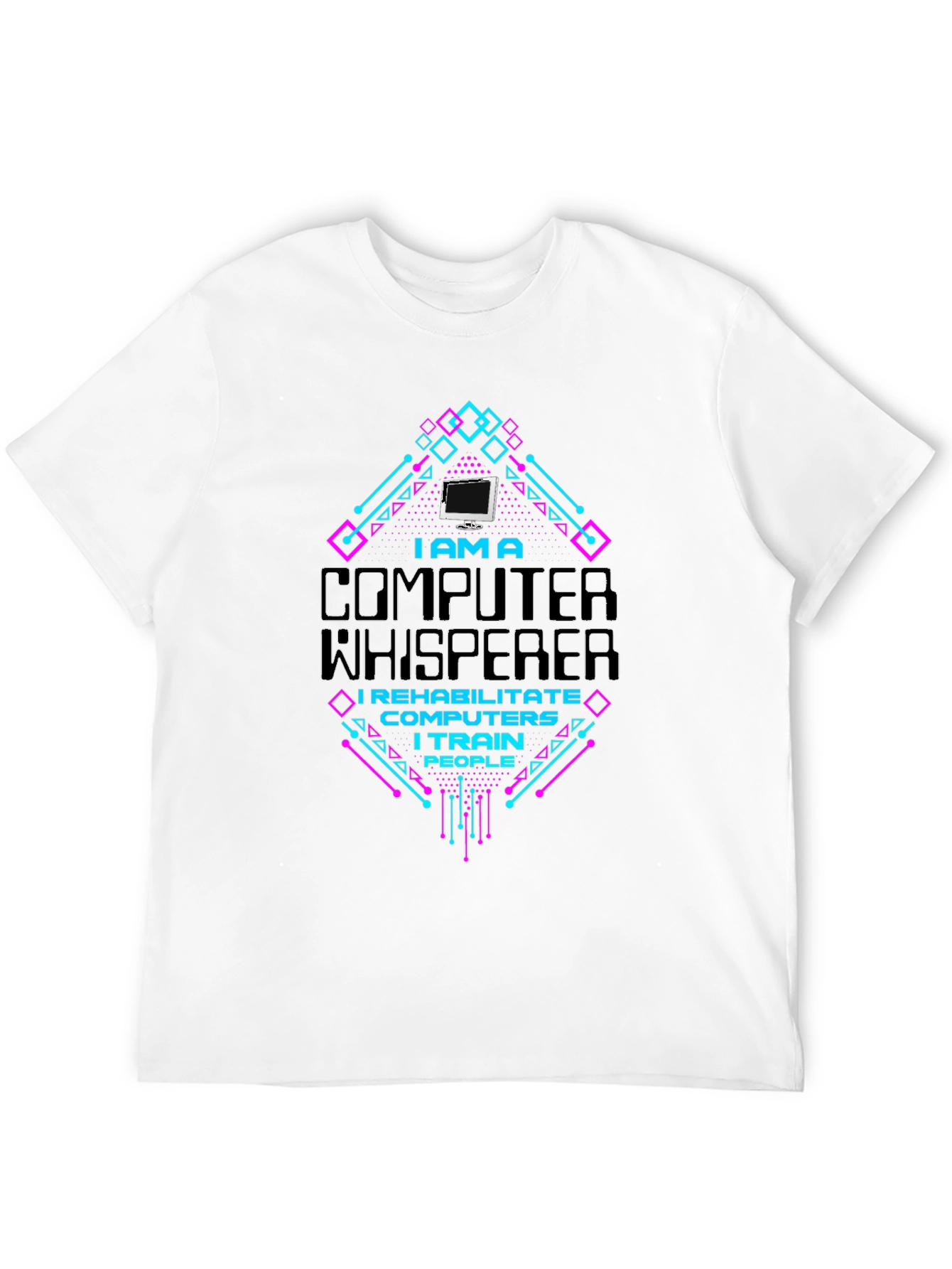 Black Computer Whisperer Graphic T-Shirt view 12