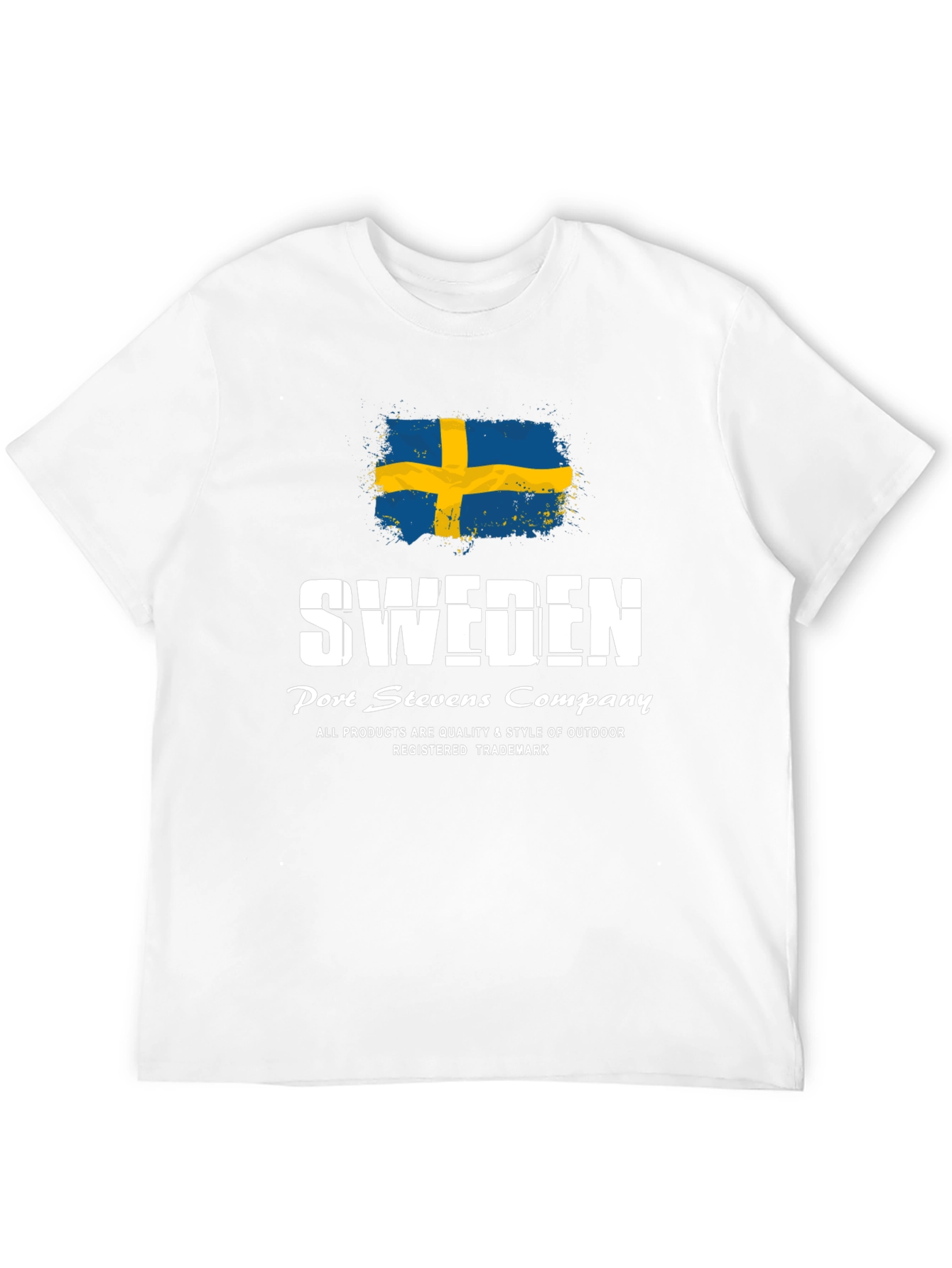 Sweden Flag Graphic Print Black T-Shirt - 12