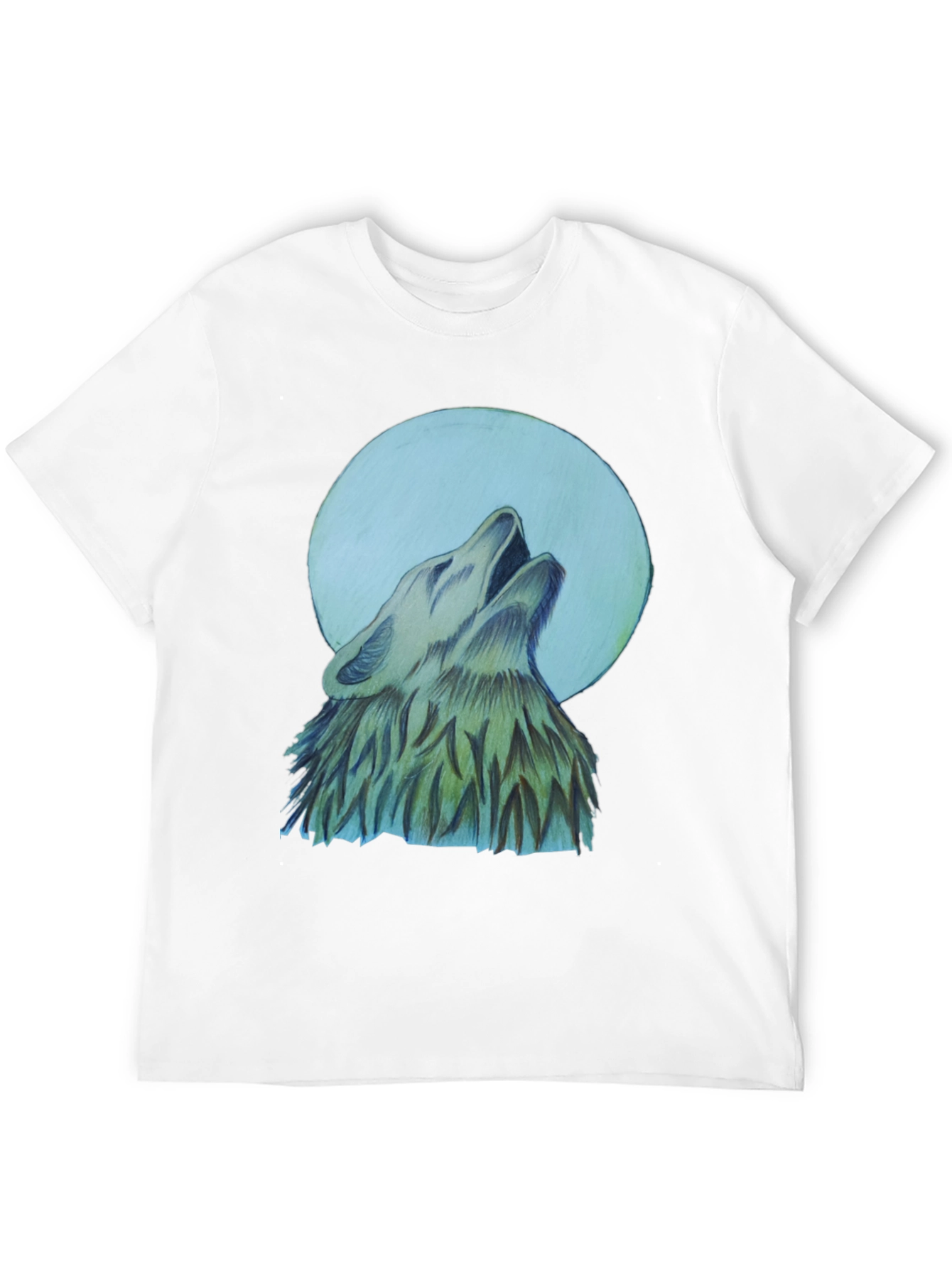 Black Wolf Howling at Moon Graphic T-Shirt view 12